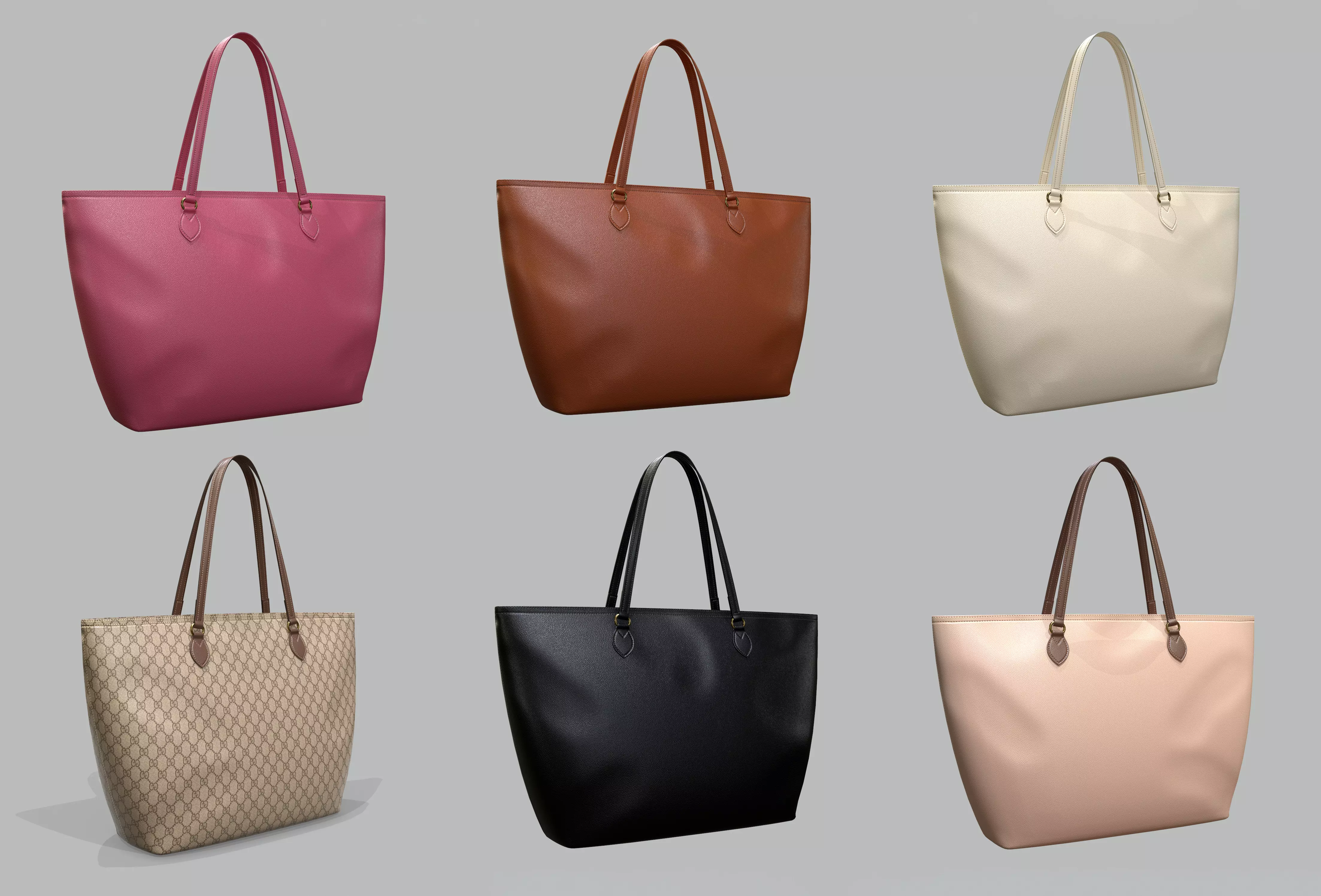 Gucci Women Ophidia GG Medium Tote Bag 6 colors Leather 3D Model Collection_0