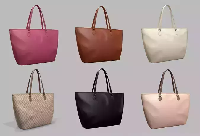 Gucci Women Ophidia GG Medium Tote Bag 6 colors Leather 3D Model Collection