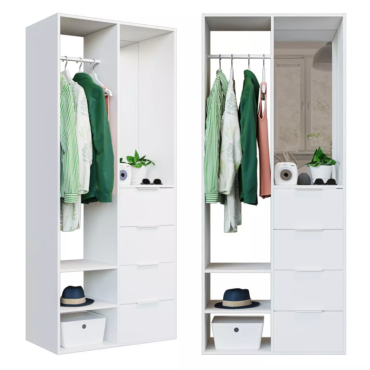 Ikea ikea SANDLANDET Open wardrobe white 3D model