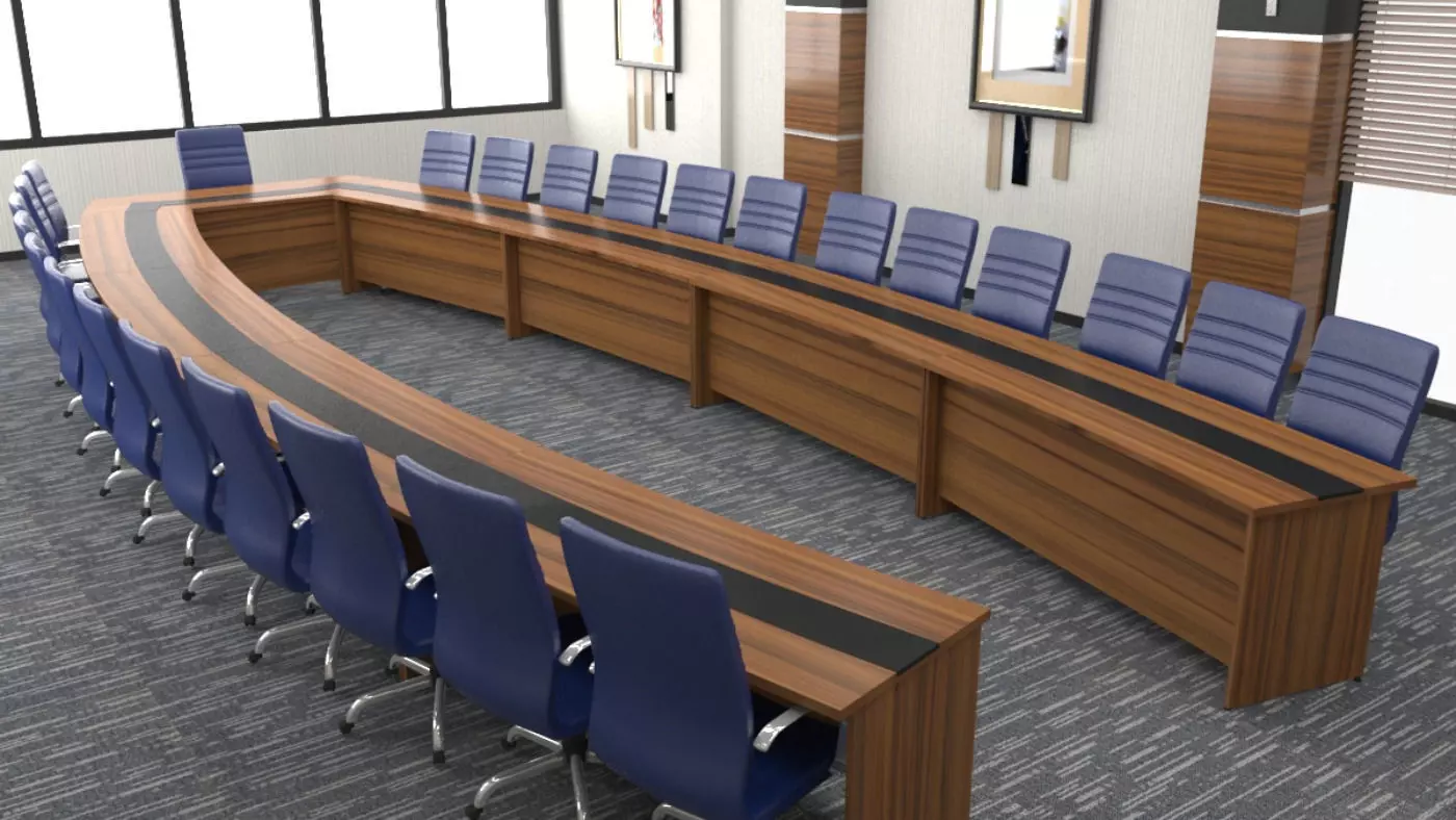 Meeting chair Low-poly 3D model_0