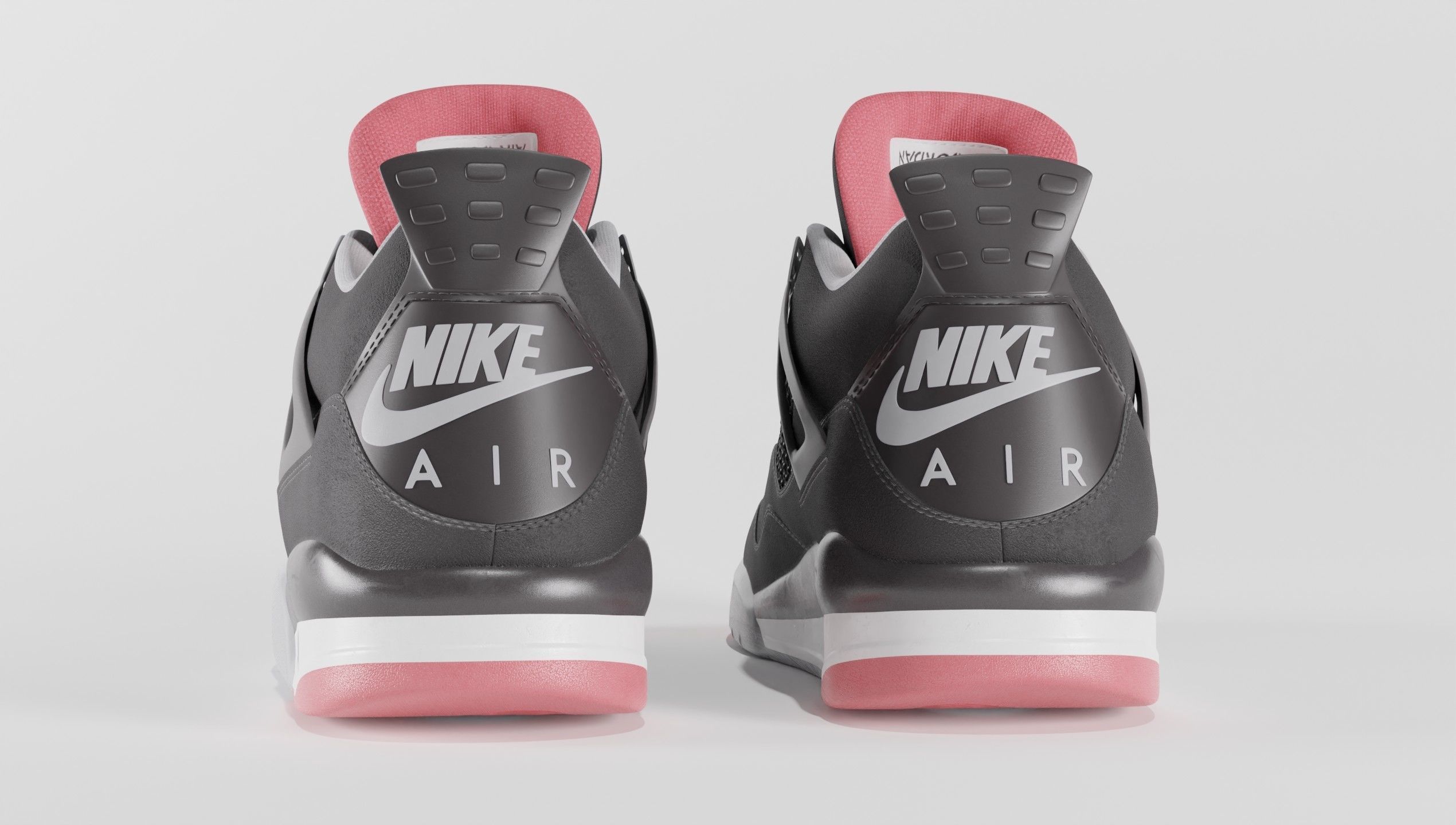 Nike Air Jordan 4 Retro Bred Shoe Low-poly 3D model_9