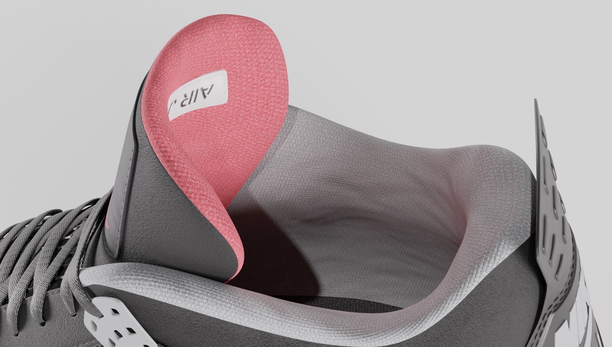 Nike Air Jordan 4 Retro Bred Shoe Low-poly 3D model_23