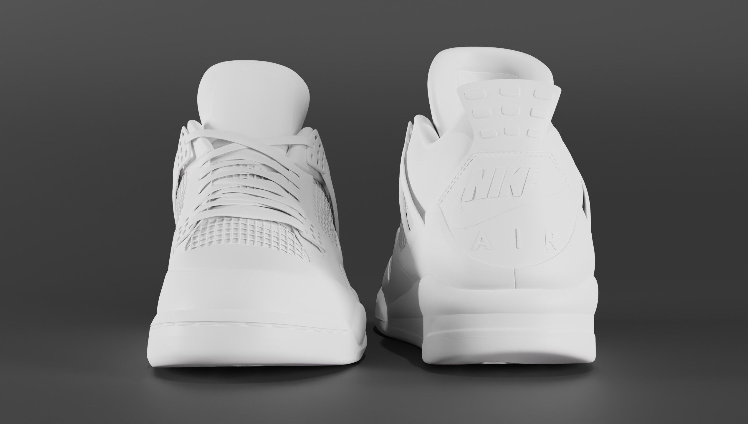 Nike Air Jordan 4 Retro Bred Shoe Low-poly 3D model_49