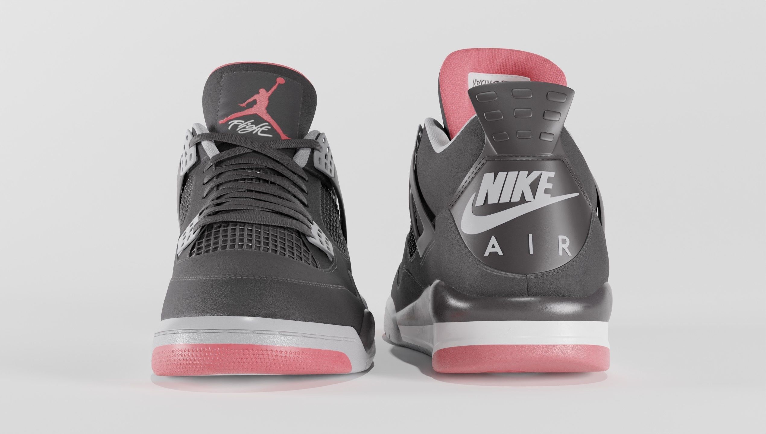 Nike Air Jordan 4 Retro Bred Shoe Low-poly 3D model_48