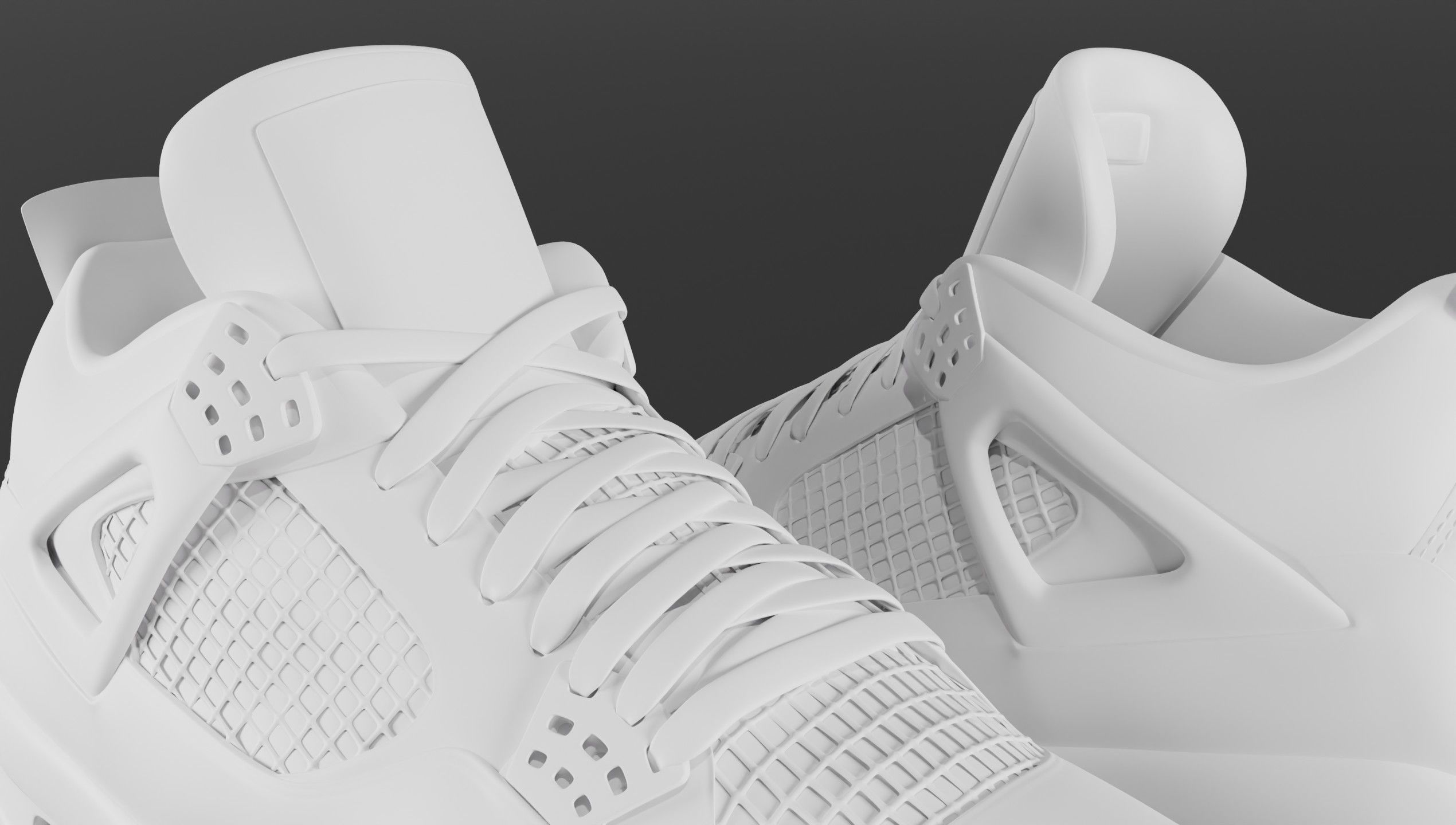 Nike Air Jordan 4 Retro Bred Shoe Low-poly 3D model_33