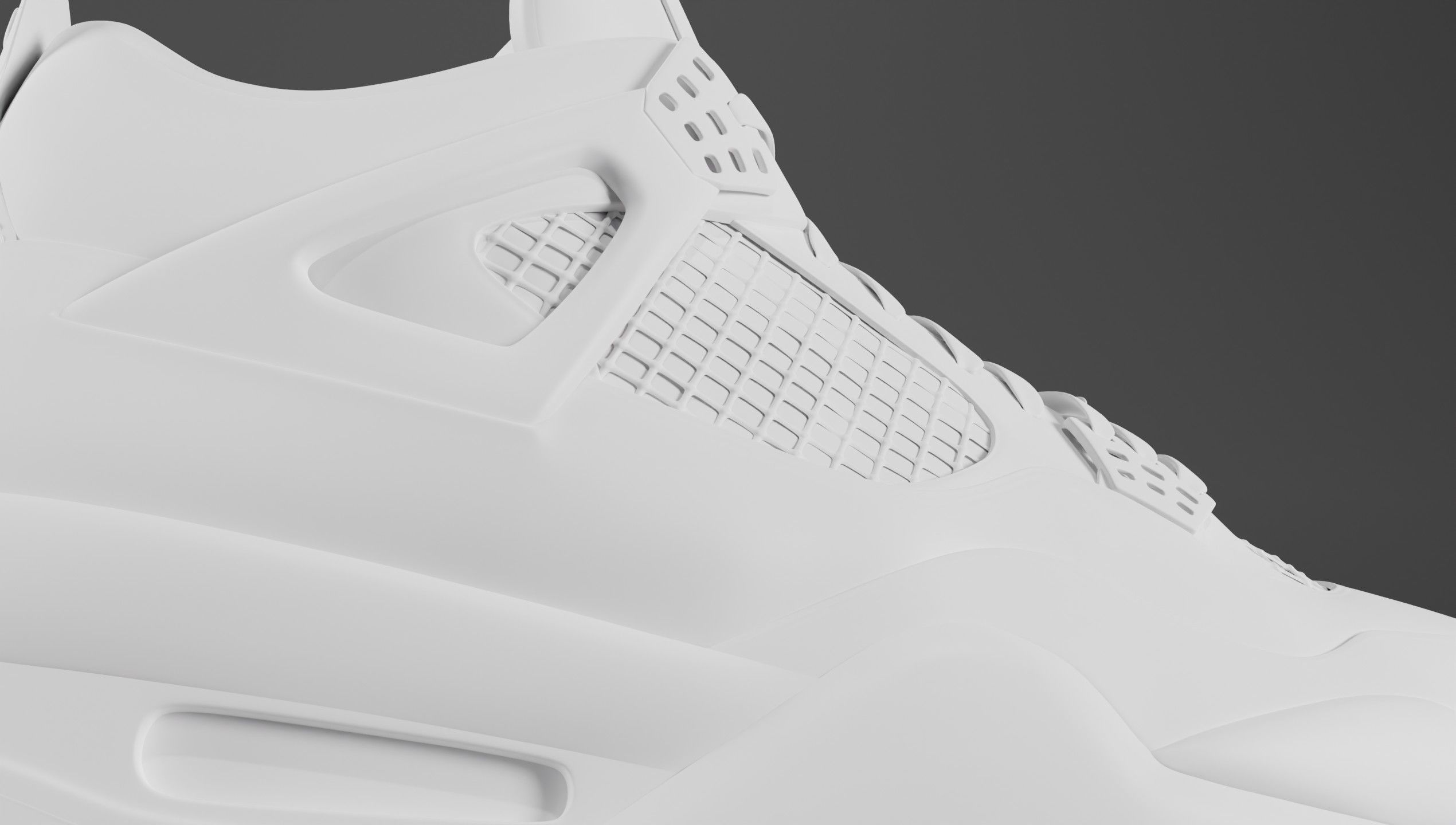 Nike Air Jordan 4 Retro Bred Shoe Low-poly 3D model_39