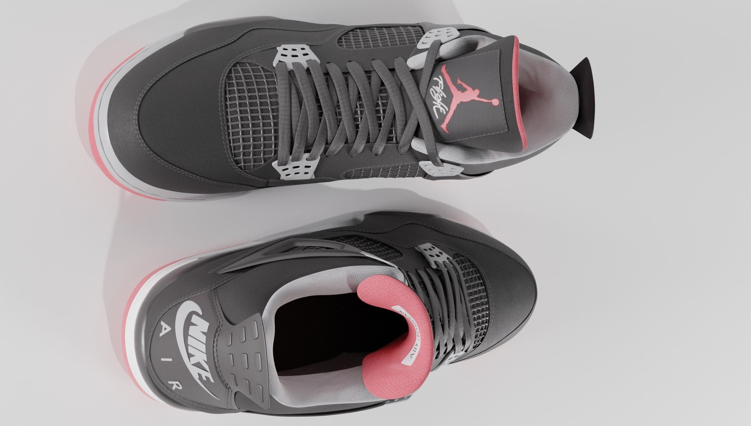 Nike Air Jordan 4 Retro Bred Shoe Low-poly 3D model_59