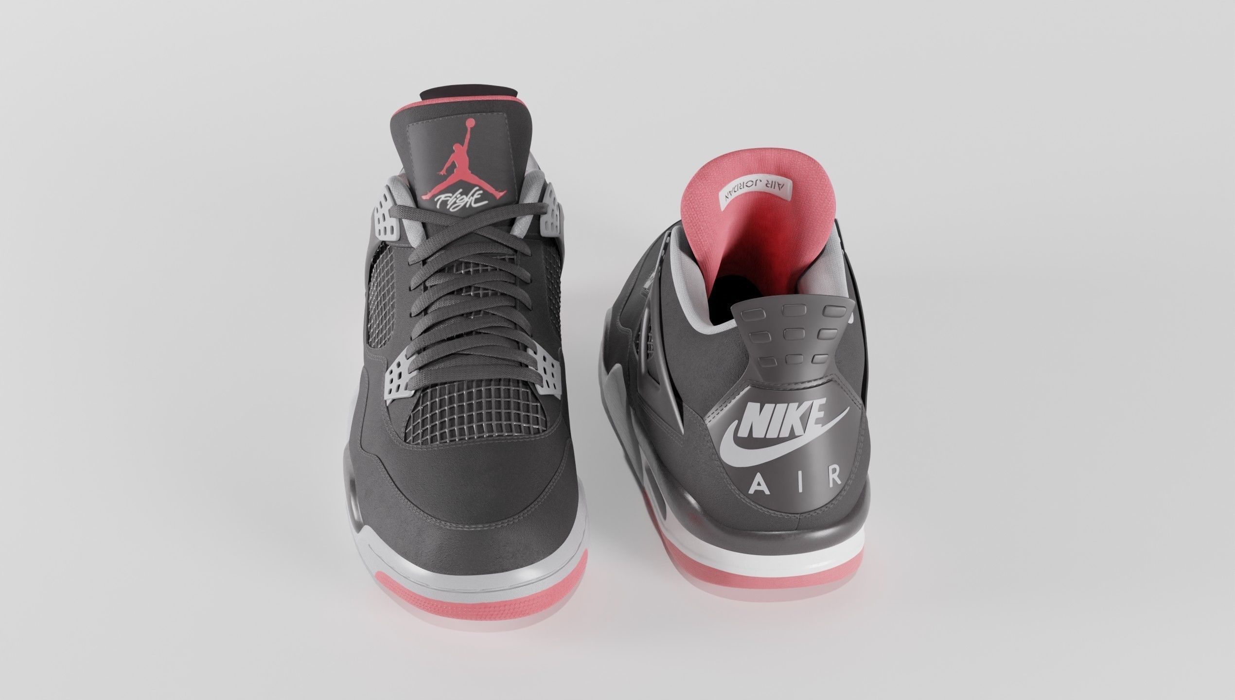 Nike Air Jordan 4 Retro Bred Shoe Low-poly 3D model_62