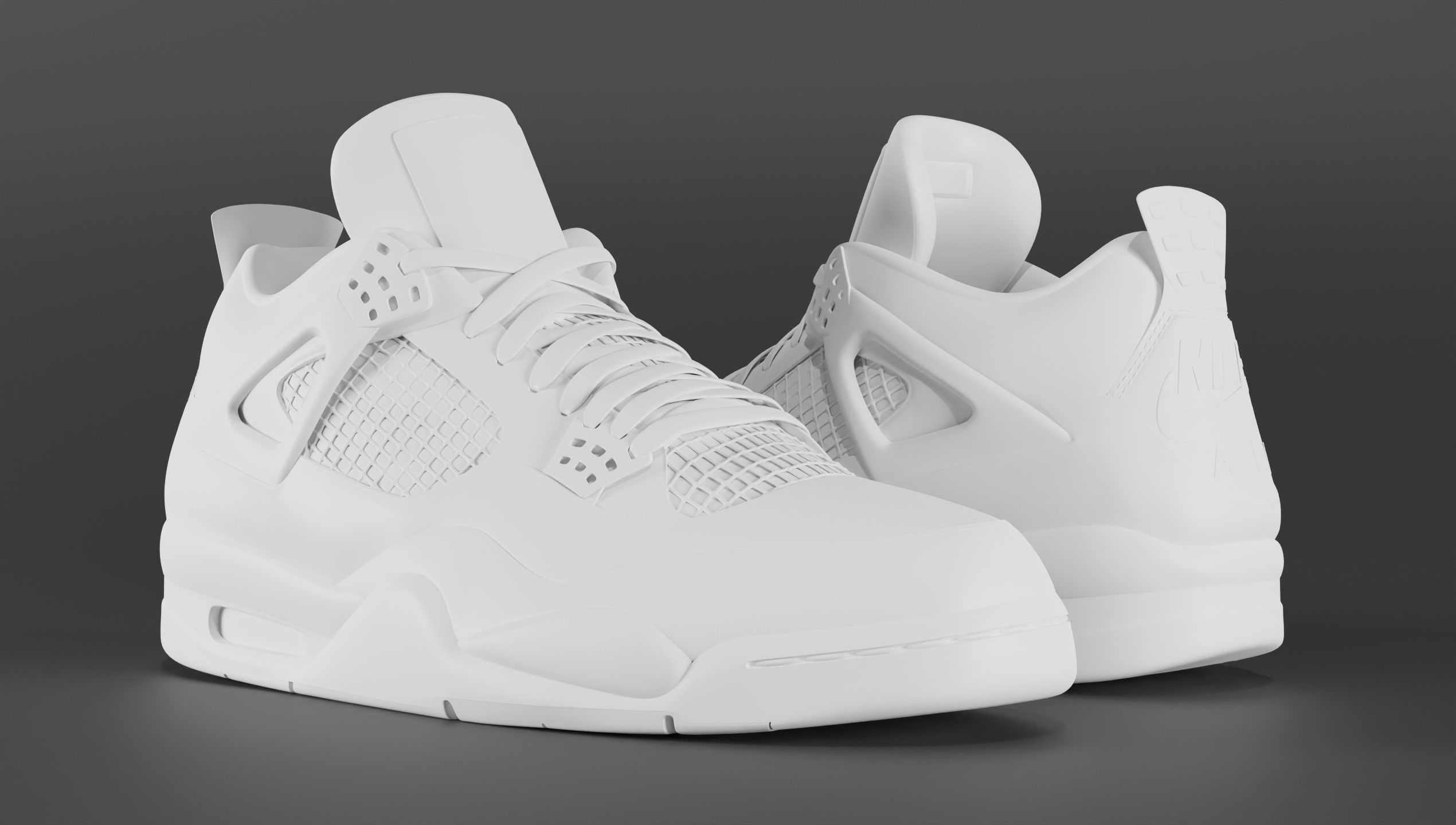 Nike Air Jordan 4 Retro Bred Shoe Low-poly 3D model_29