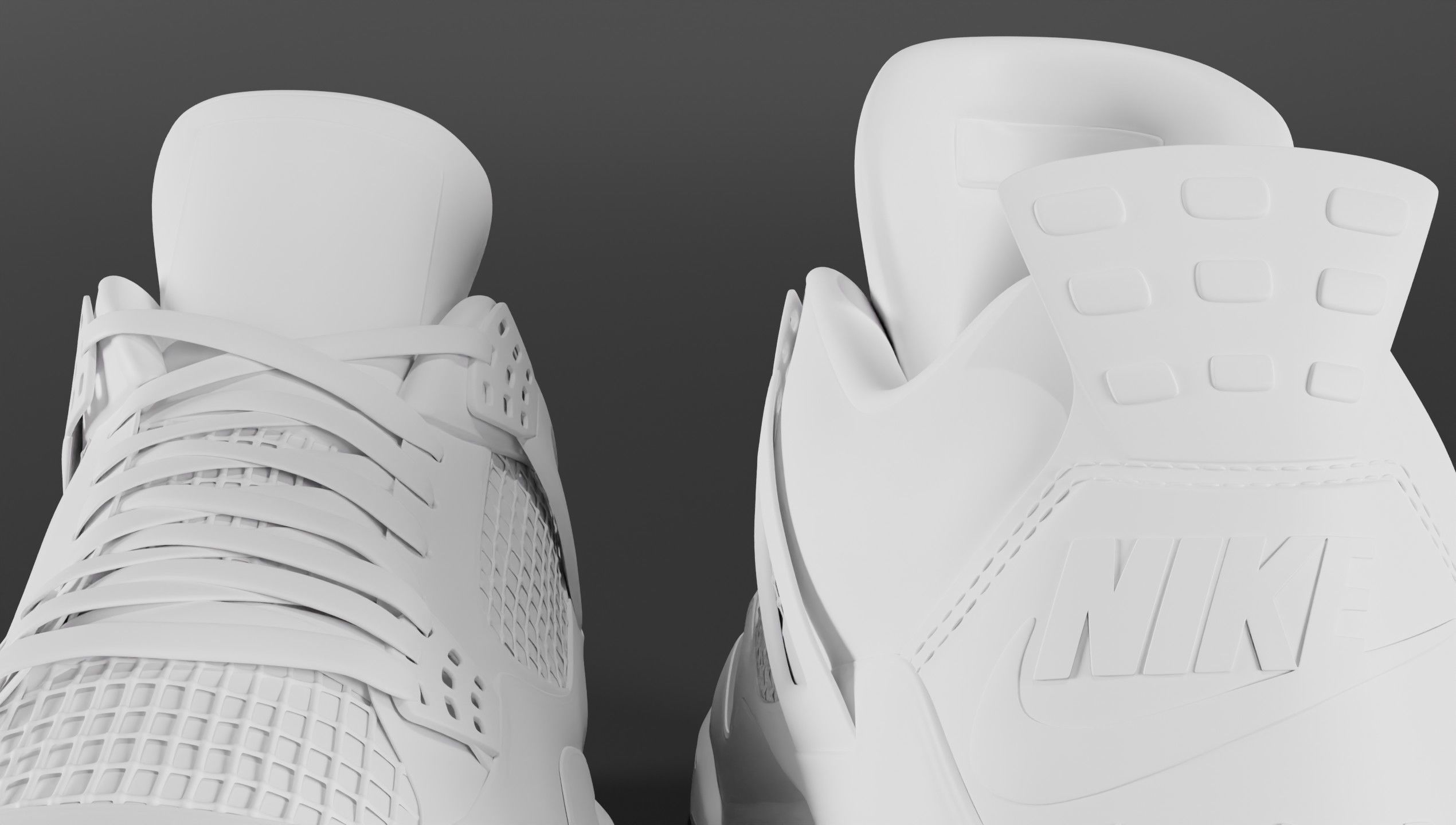 Nike Air Jordan 4 Retro Bred Shoe Low-poly 3D model_53