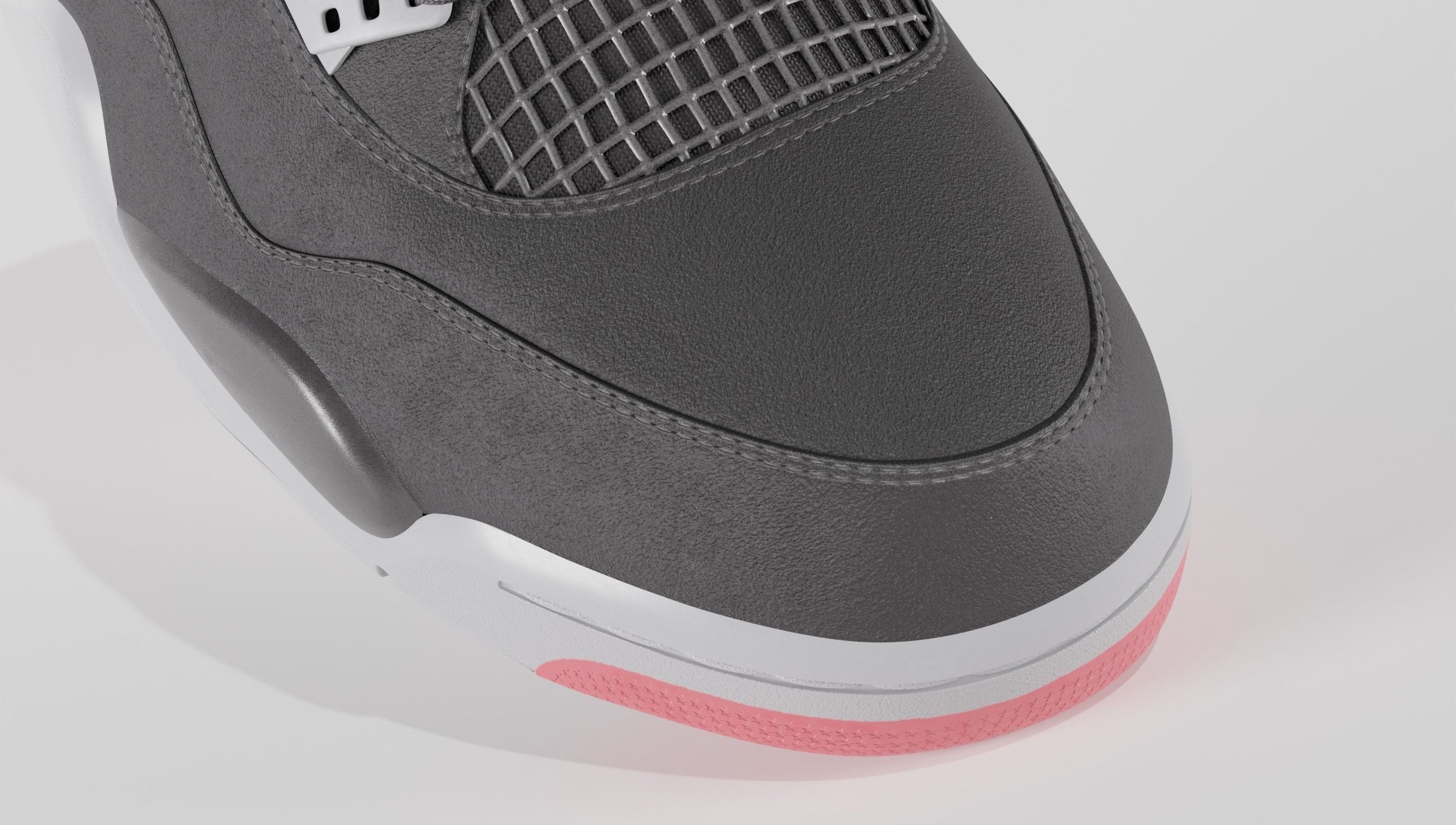 Nike Air Jordan 4 Retro Bred Shoe Low-poly 3D model_15