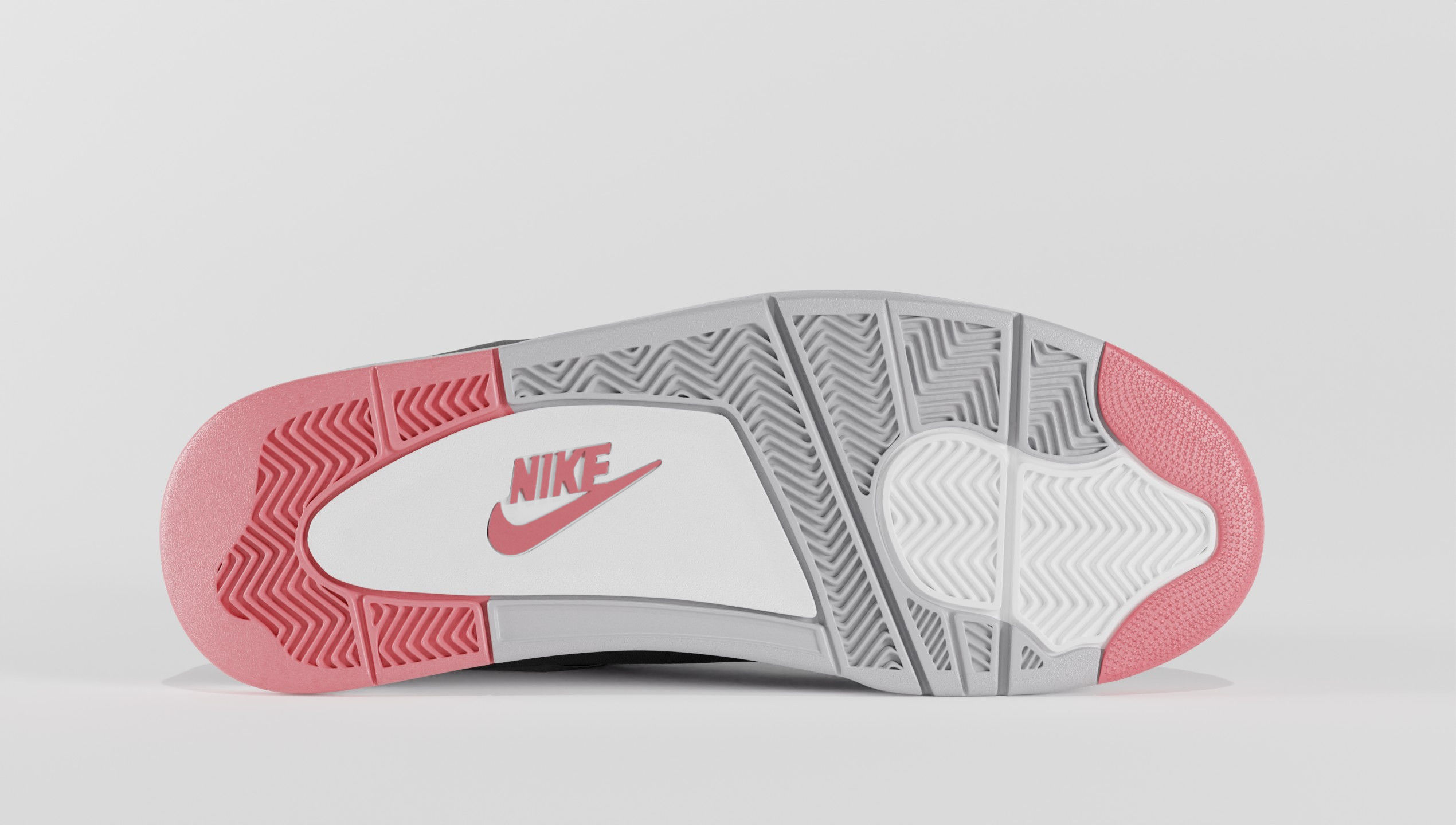 Nike Air Jordan 4 Retro Bred Shoe Low-poly 3D model_24