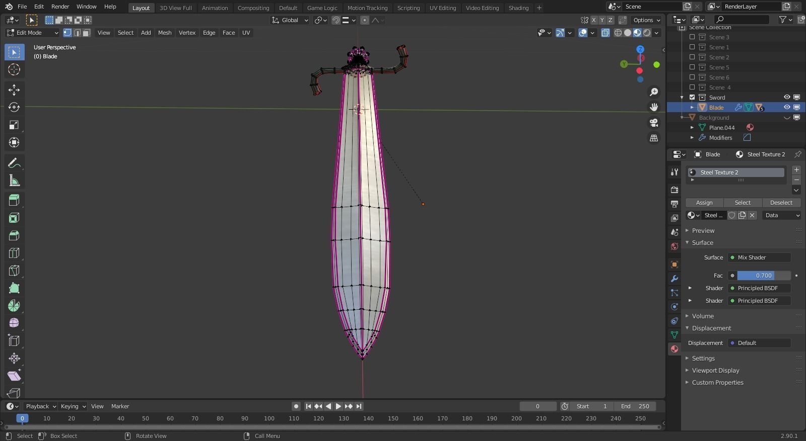 Svante Longsword Low-poly 3D model_8