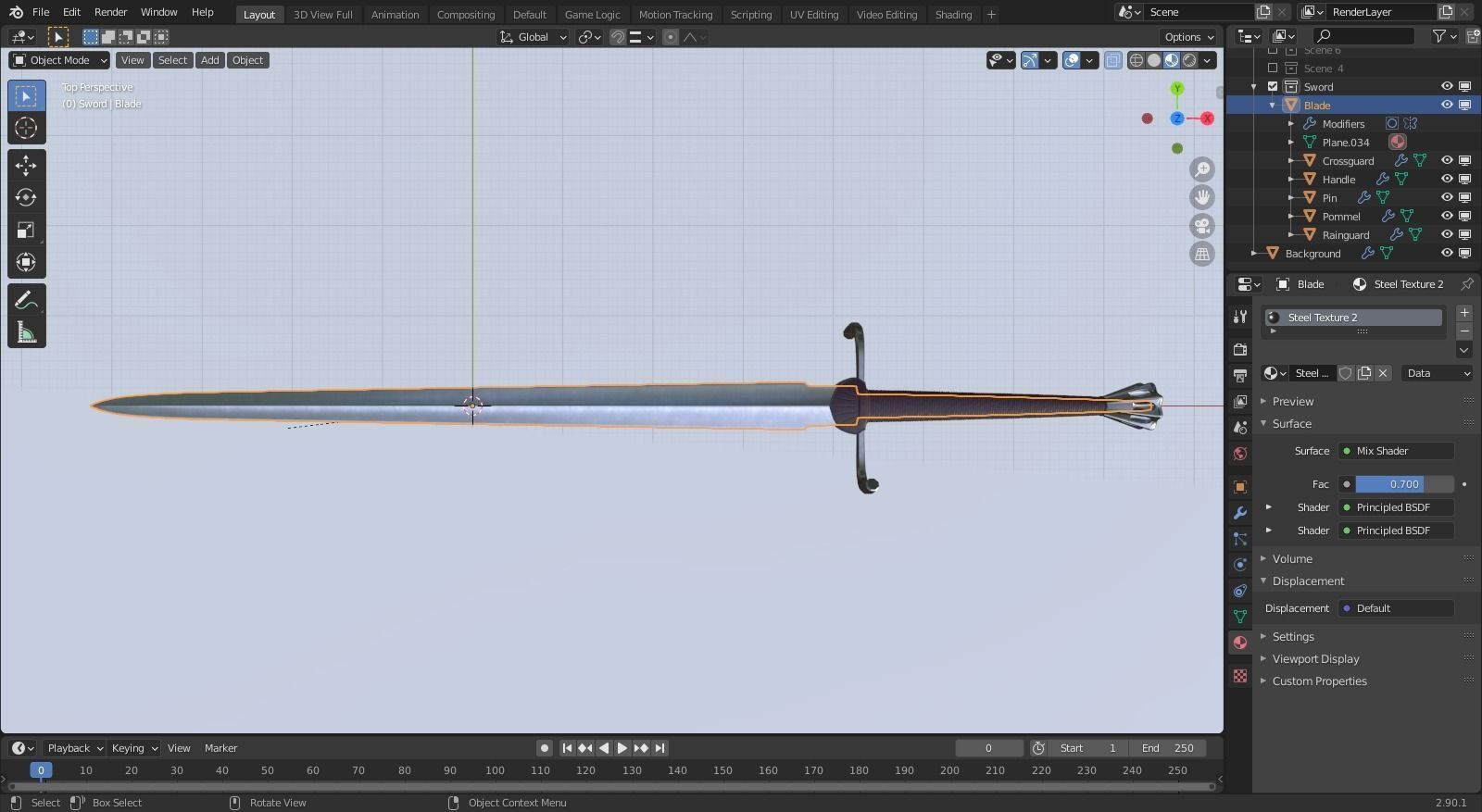 Svante Longsword Low-poly 3D model_1