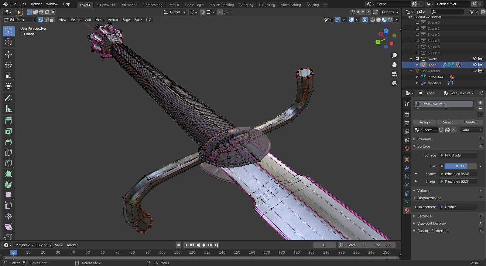 Svante Longsword Low-poly 3D model_7