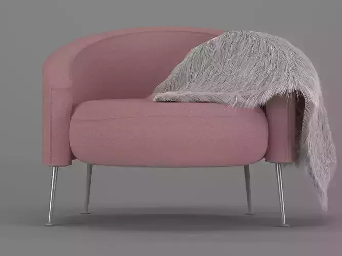 chair with furry blanket