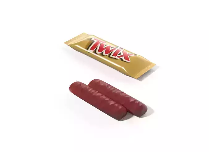 Twix chocolate bar Low-poly 3D model