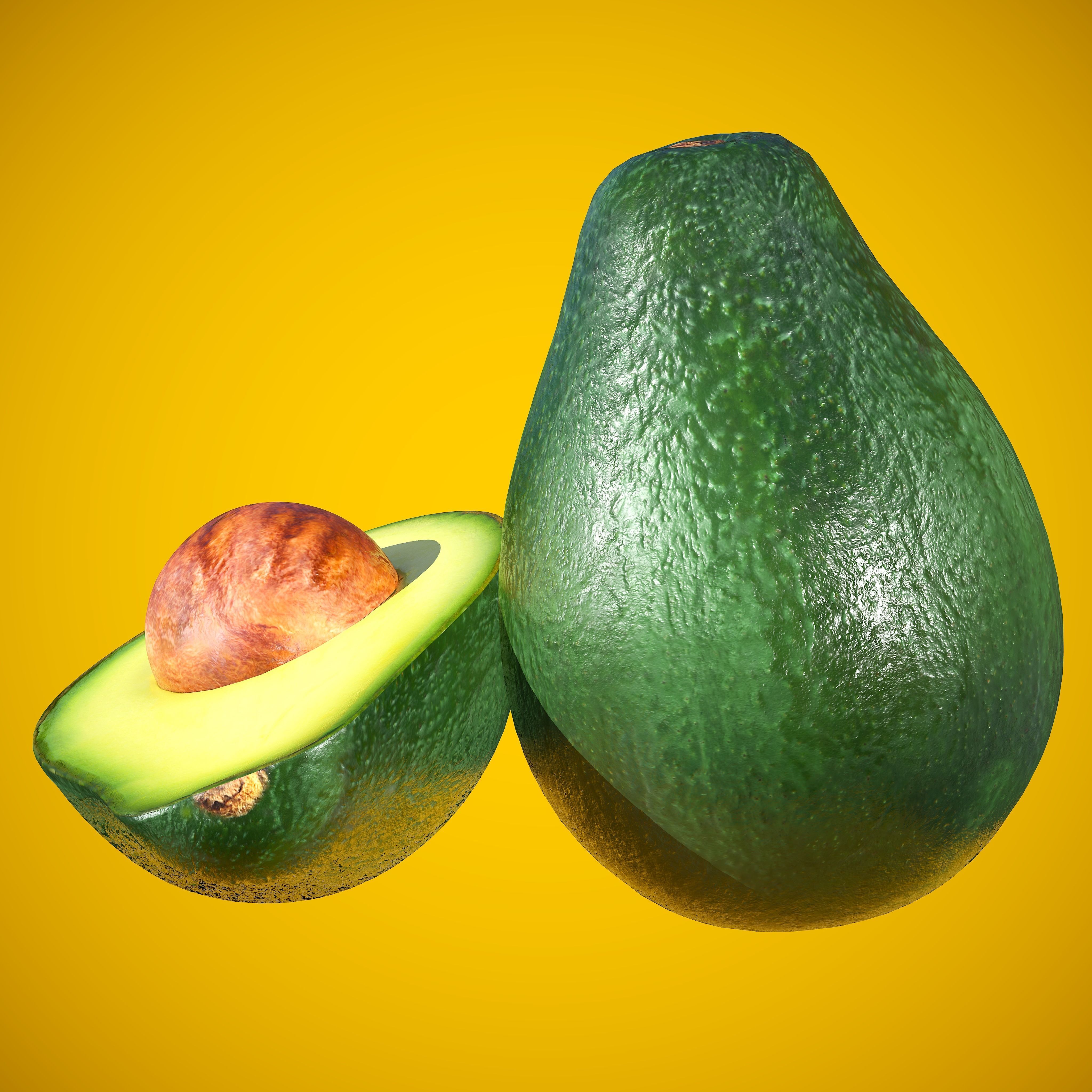 Photorealistic Realtime Avocado Low-poly 3D model_3