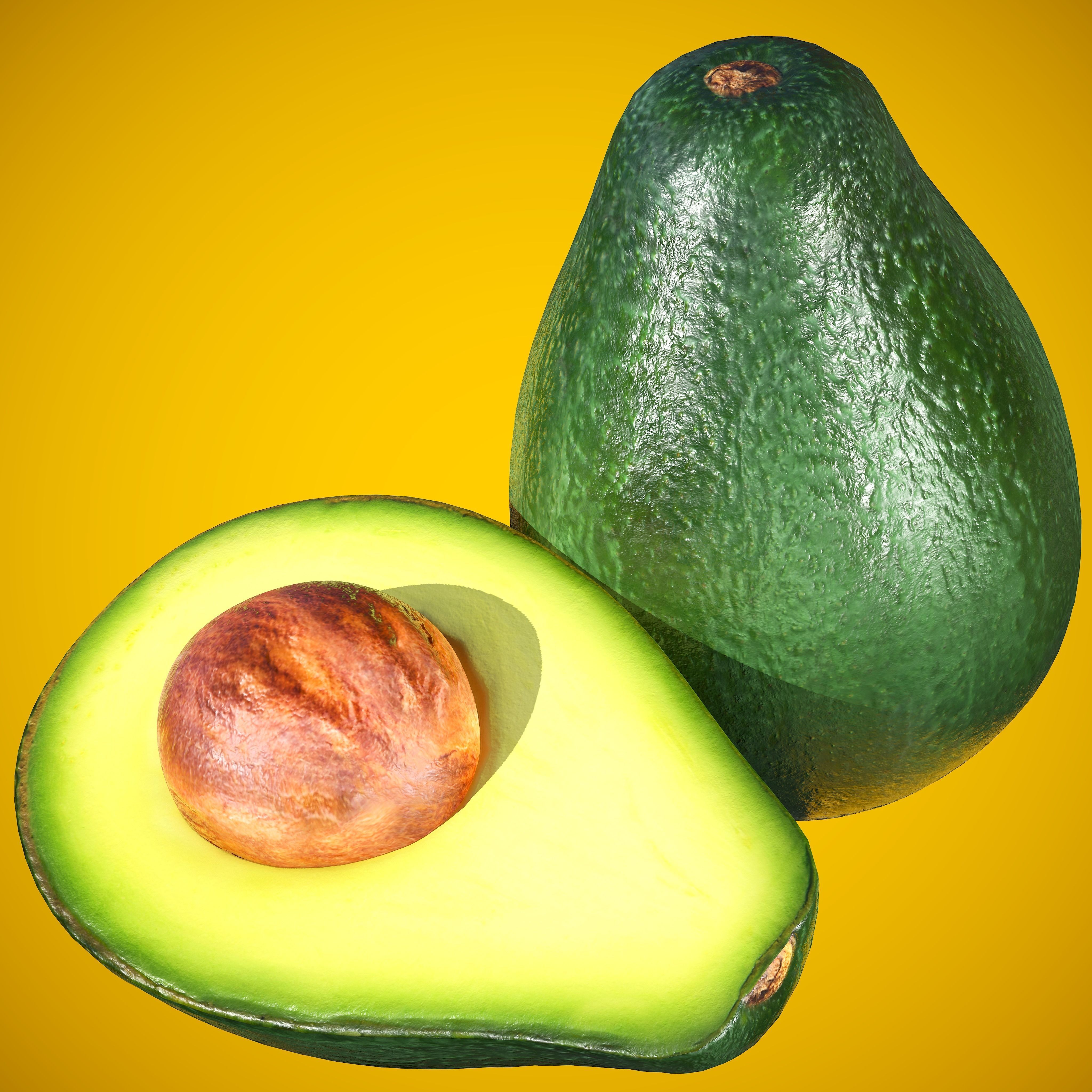 Photorealistic Realtime Avocado Low-poly 3D model_6