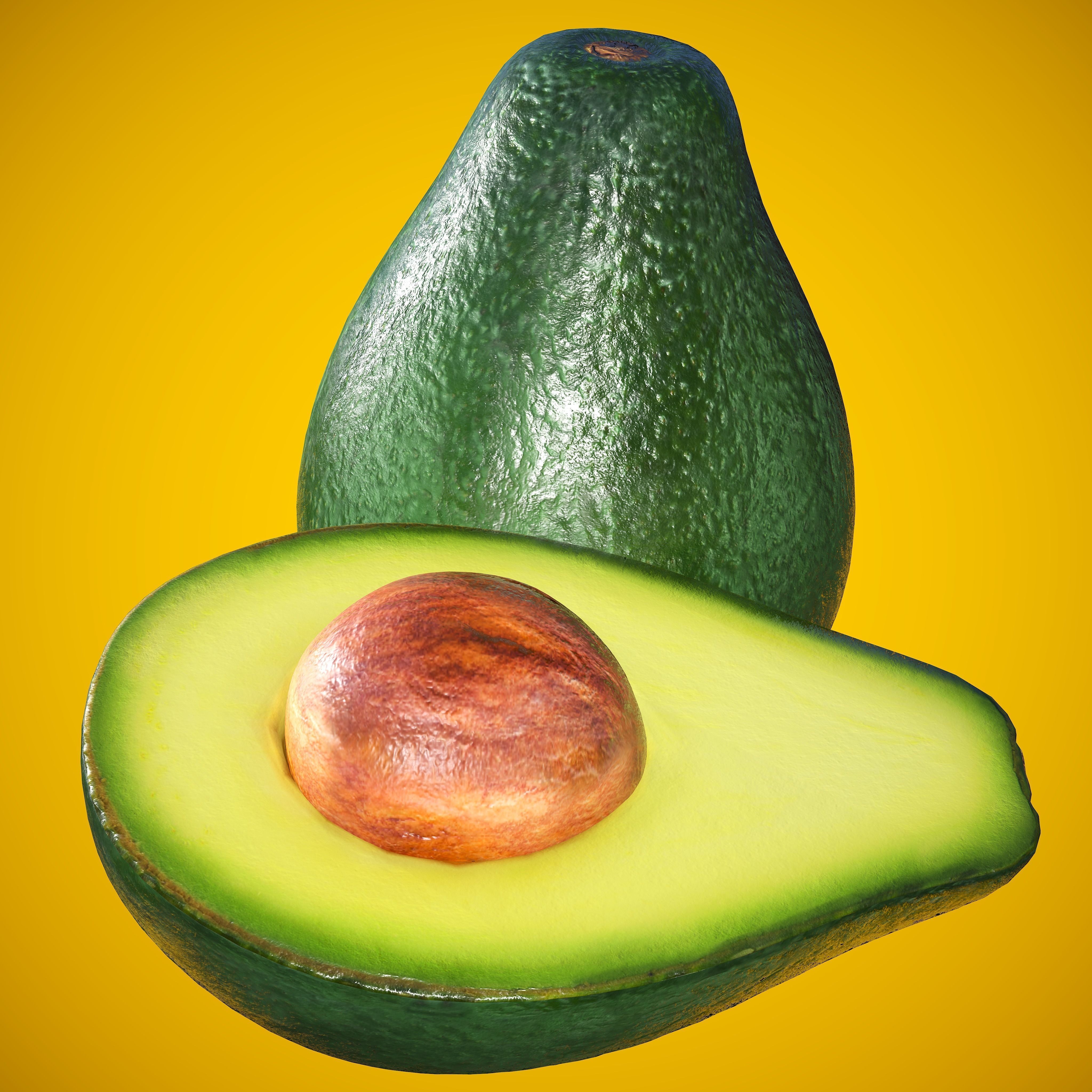 Photorealistic Realtime Avocado Low-poly 3D model_5