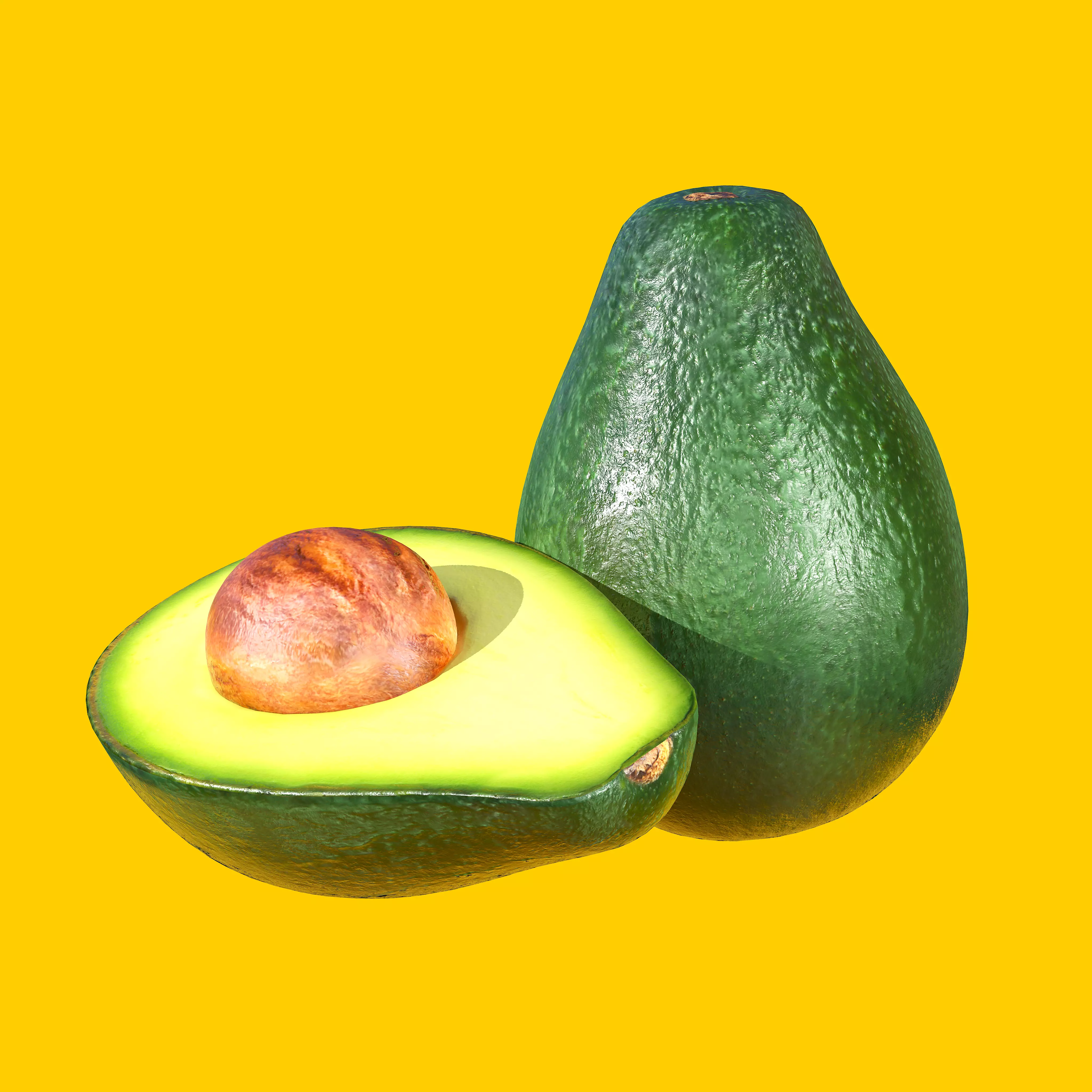 Photorealistic Realtime Avocado Low-poly 3D model_0