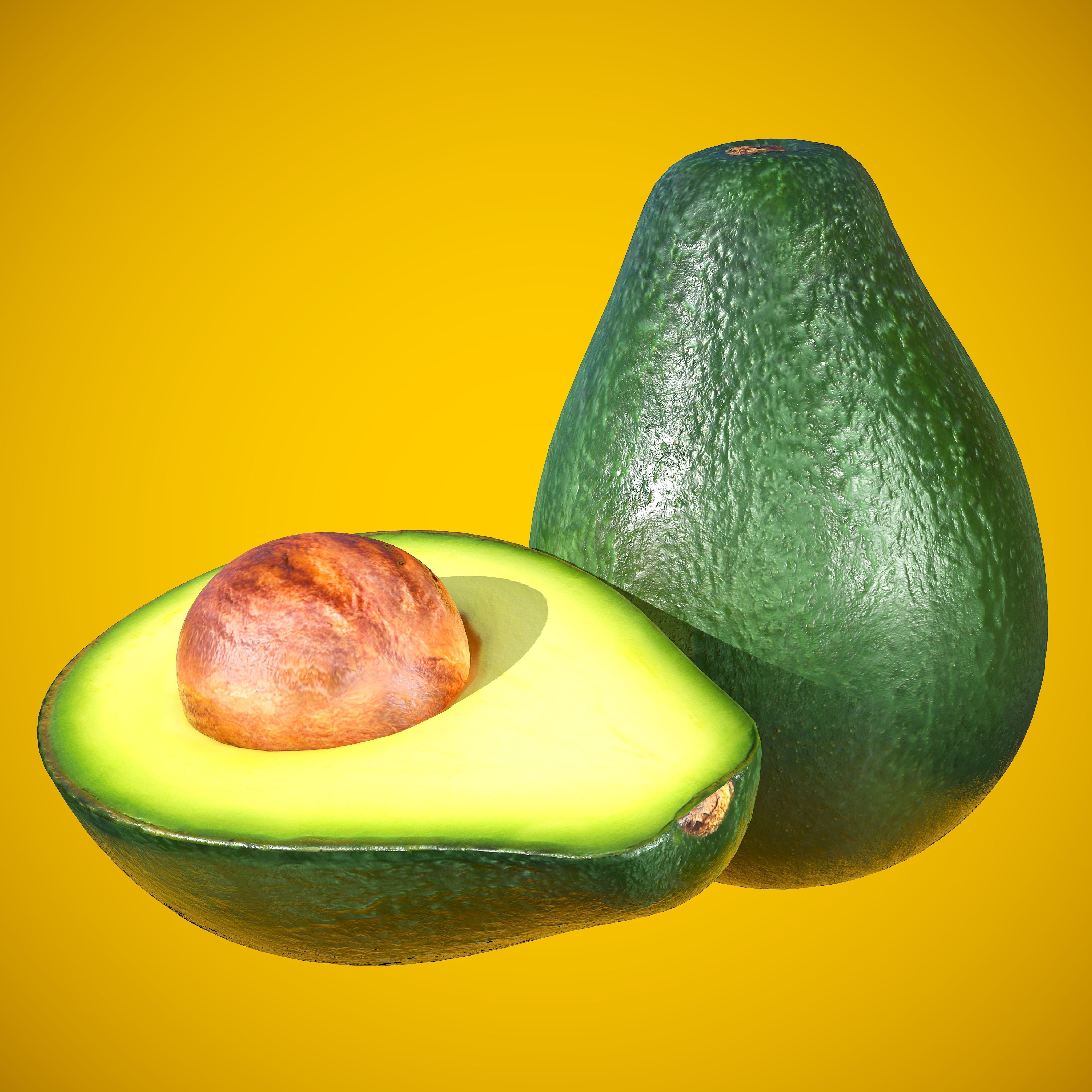Photorealistic Realtime Avocado Low-poly 3D model_2