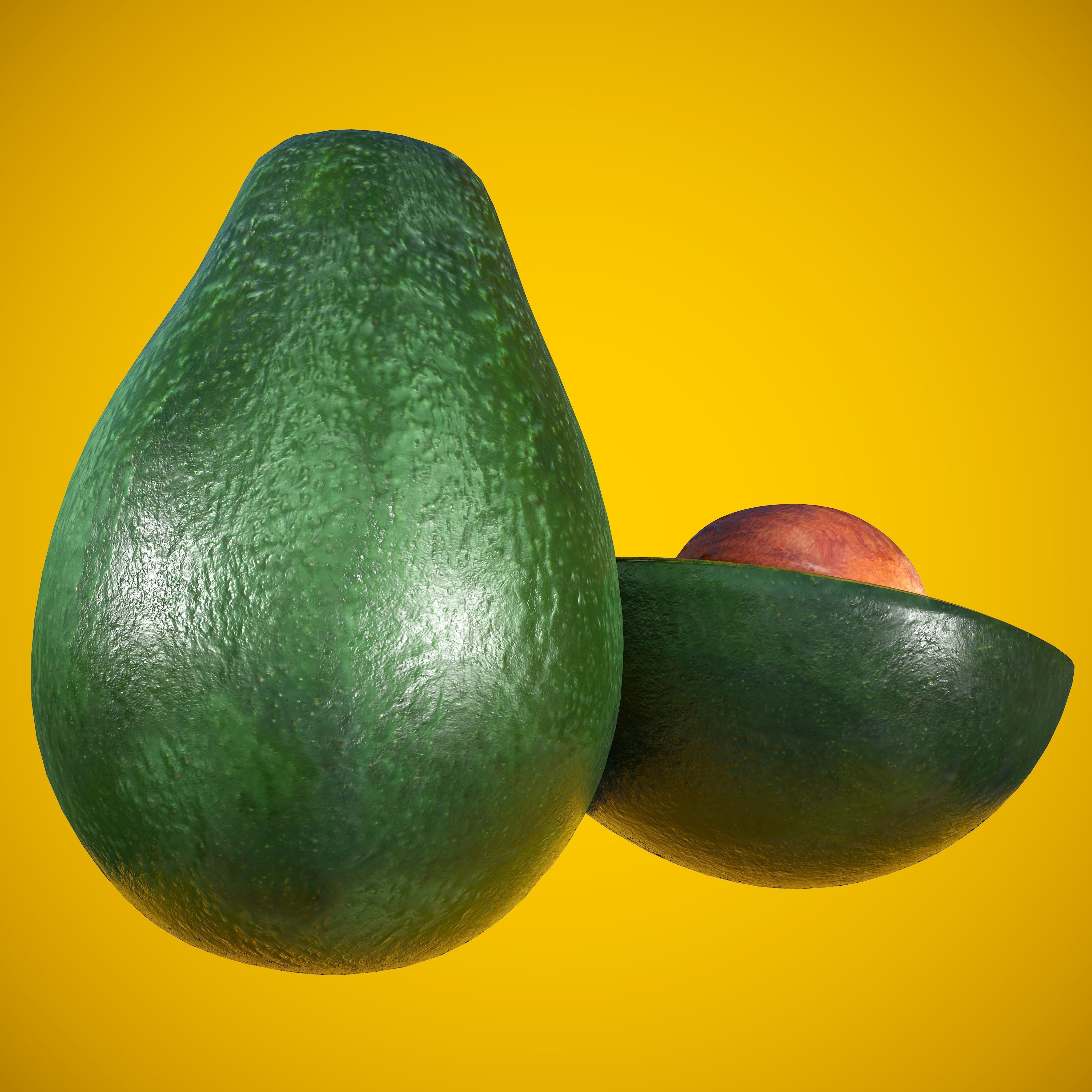 Photorealistic Realtime Avocado Low-poly 3D model_4
