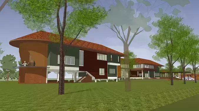 Tropical house 3D model