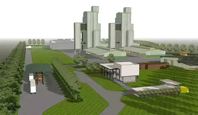 Layout for Cement plant -01 3D model