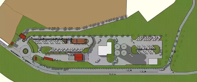 Layout for Cement plant entrance 3D model
