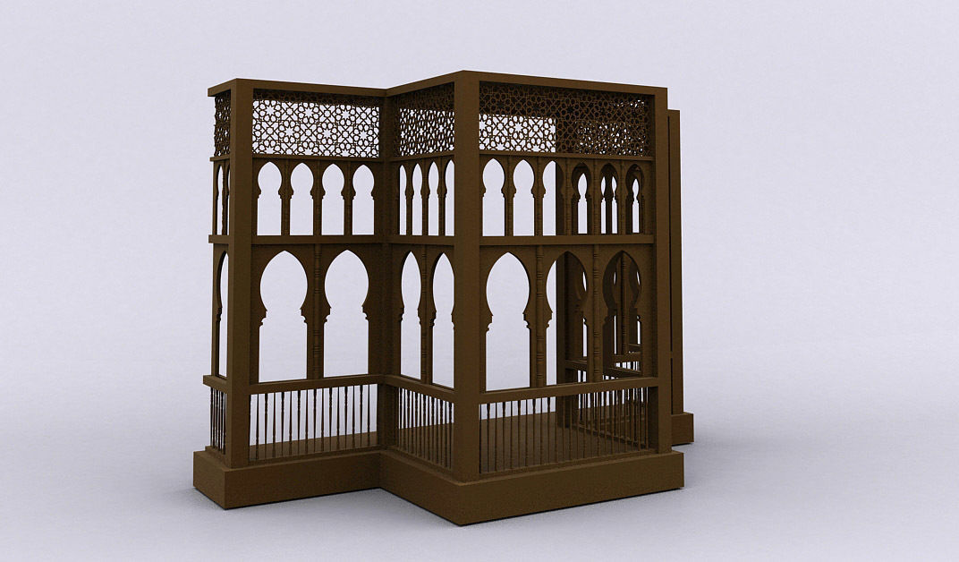 Islamic window Mashrabiya 3D model_1