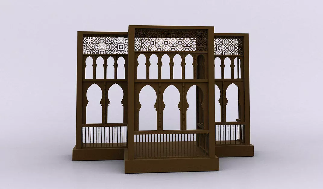 Islamic window Mashrabiya 3D model_0
