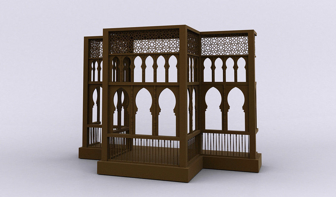 Islamic window Mashrabiya 3D model_2