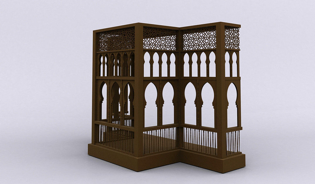 Islamic window Mashrabiya 3D model_3