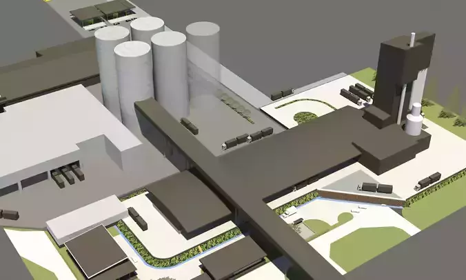 Layout of mini Cement plant 3D model