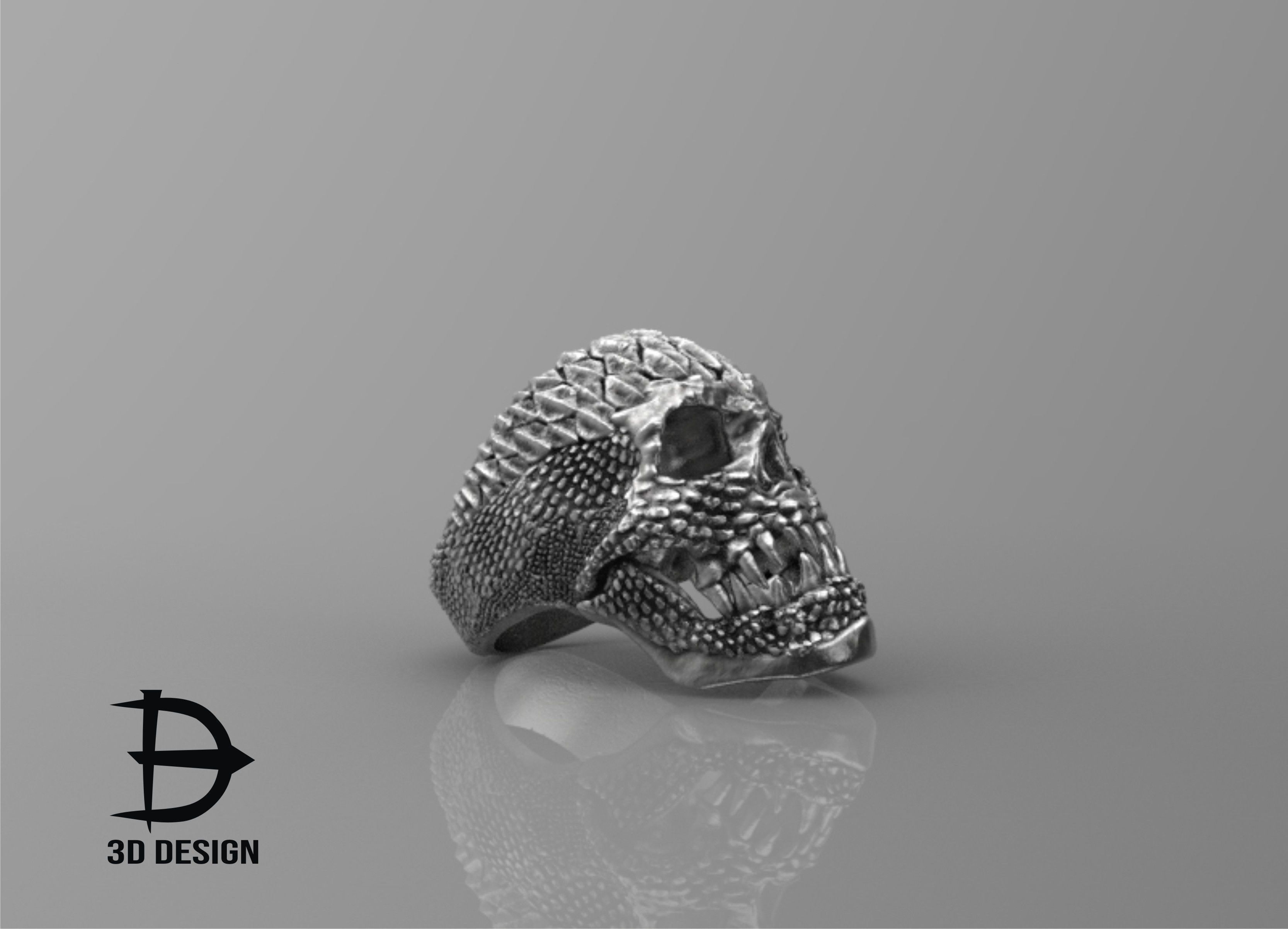 Reptile ring  3D print model_2