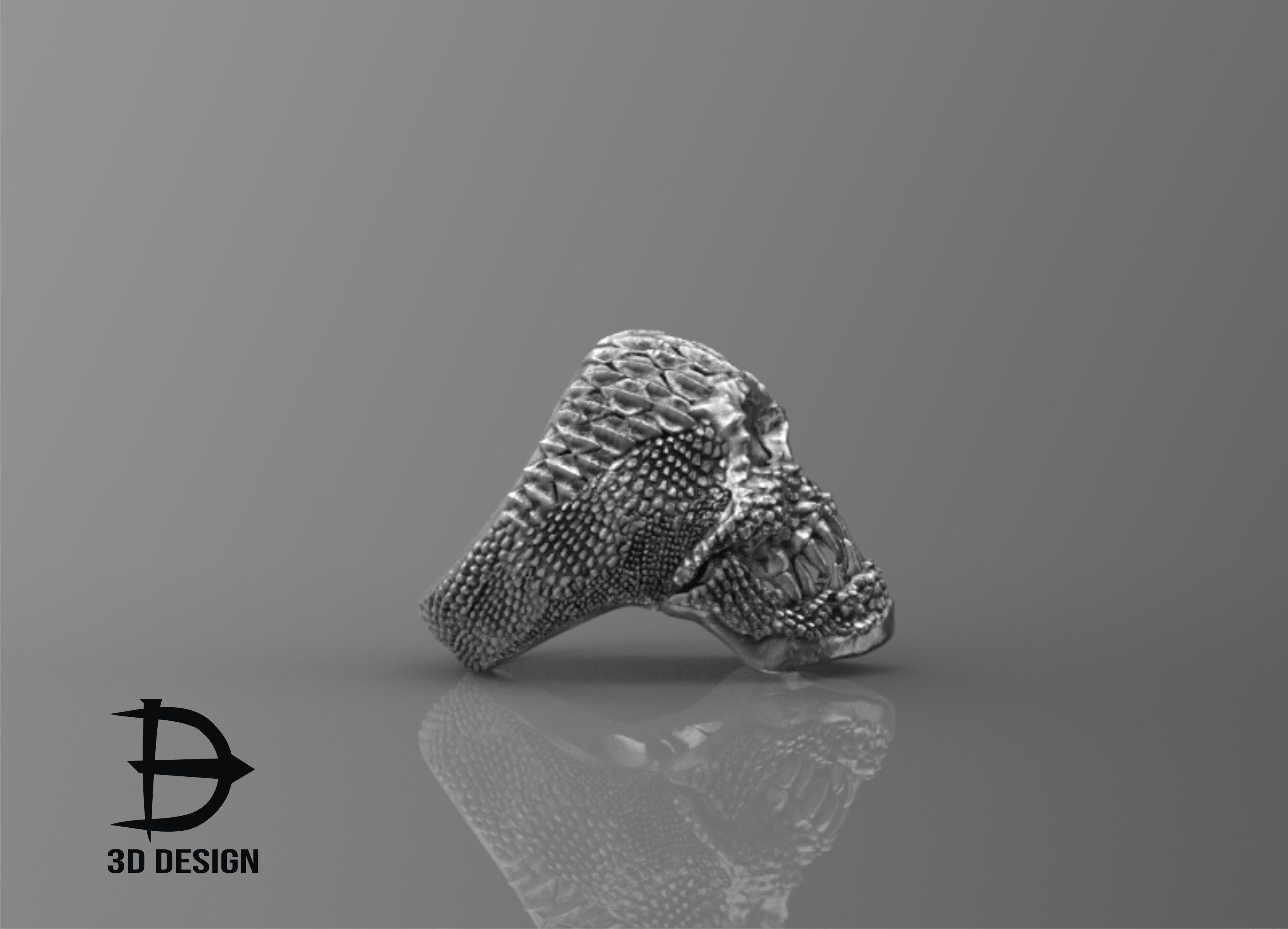 Reptile ring  3D print model_5