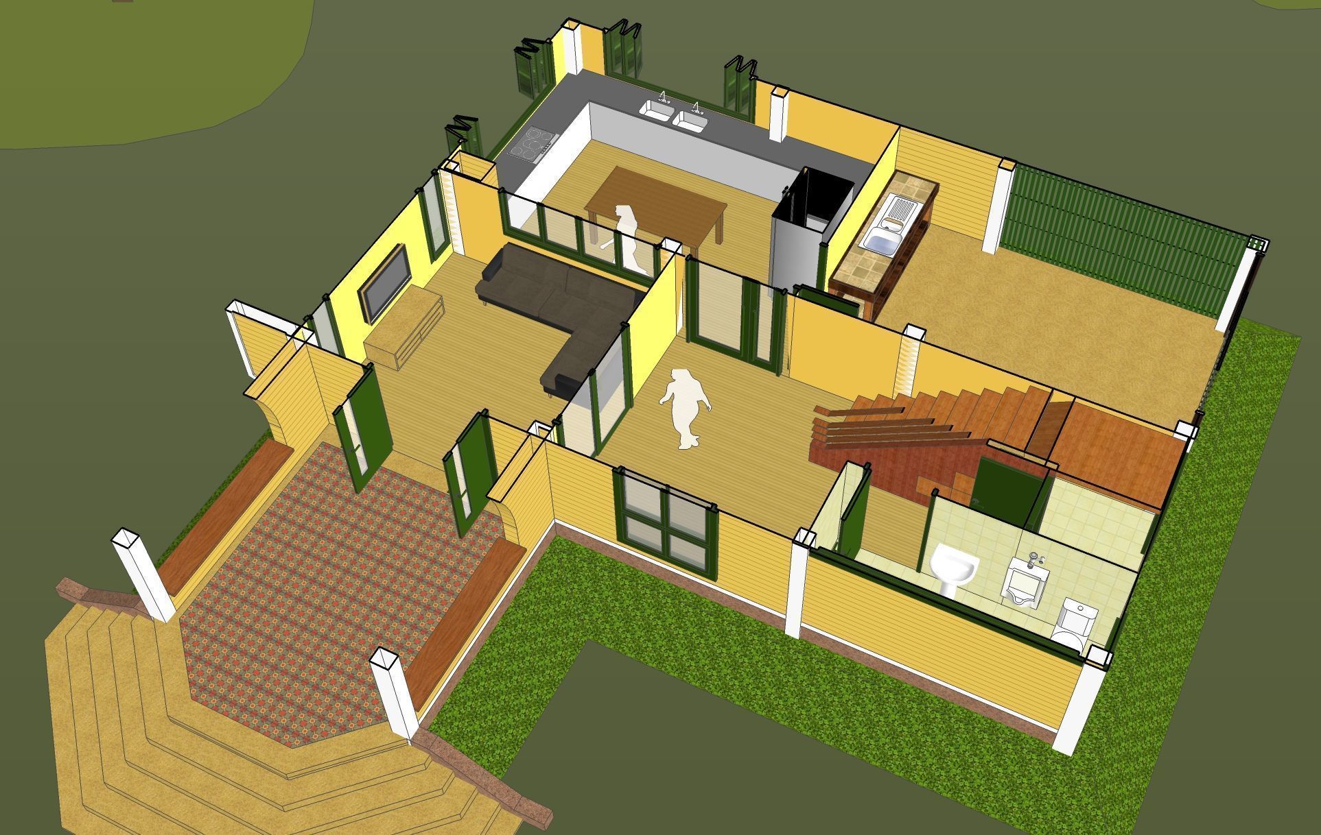 House in Colonial style 3D model_4