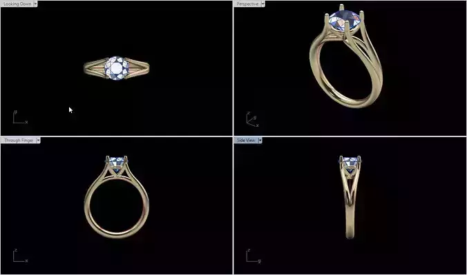 Engagement 6 ring in rose gold