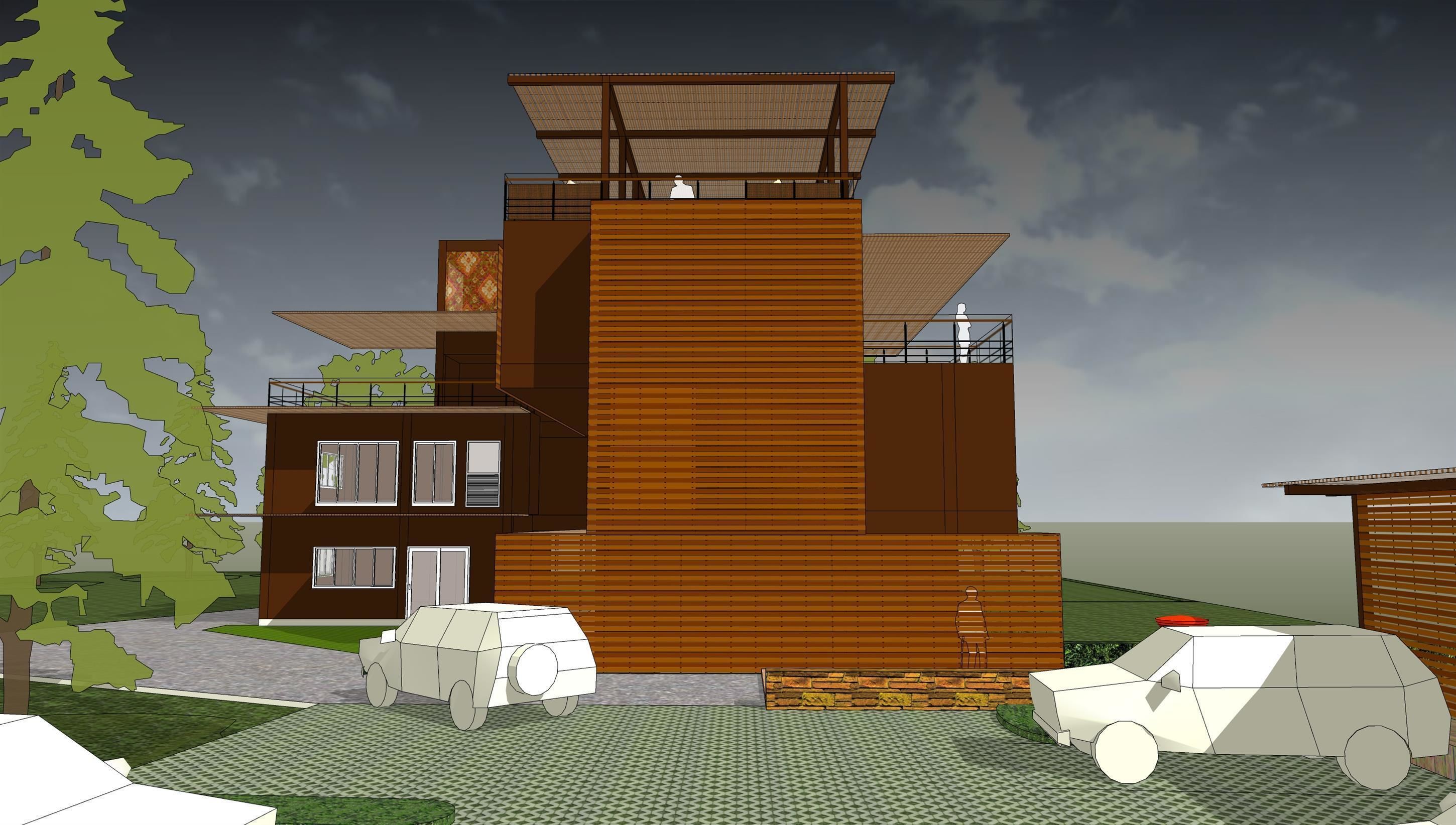 Mini hotel on the hill 3D model_3