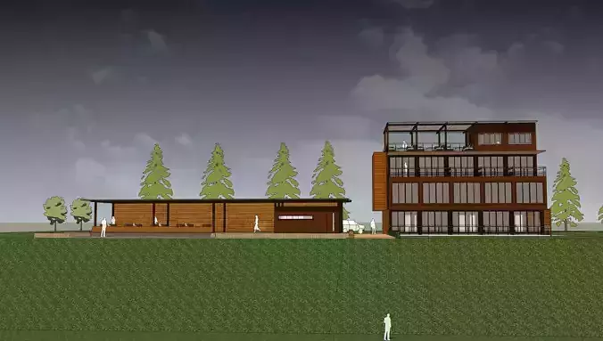 Mini hotel on the hill 3D model