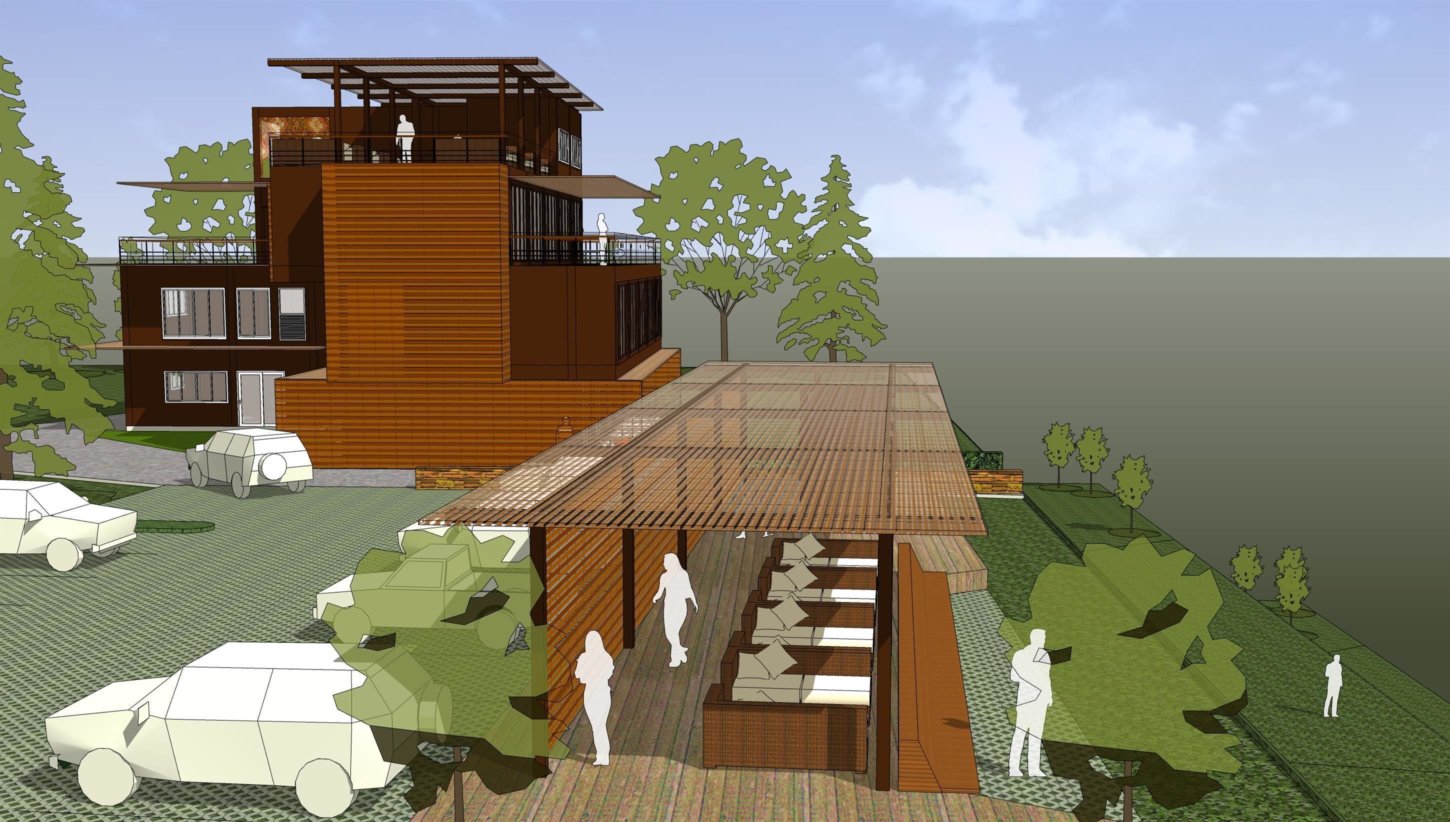 Mini hotel on the hill 3D model_1