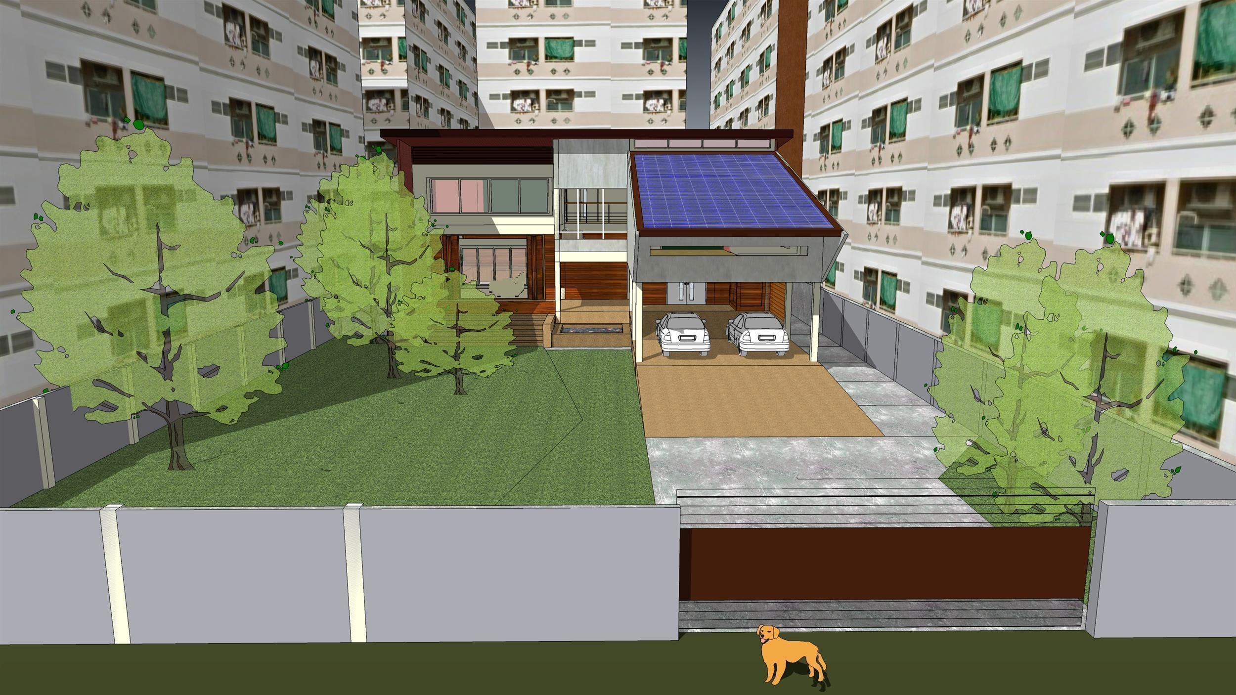 House with apartments around 3D model_3