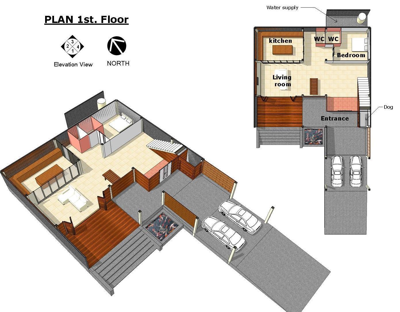 House with apartments around 3D model_6
