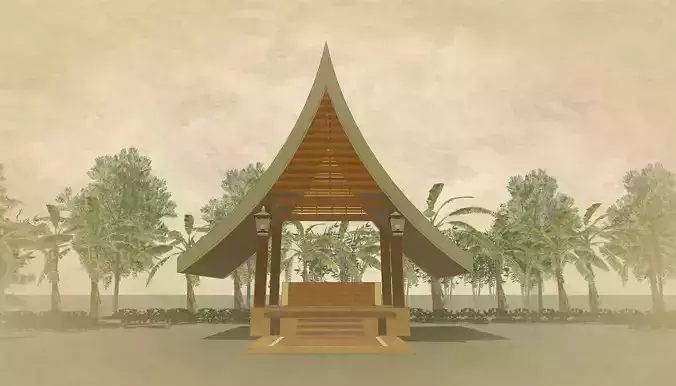 Tropical pavilion 3D model