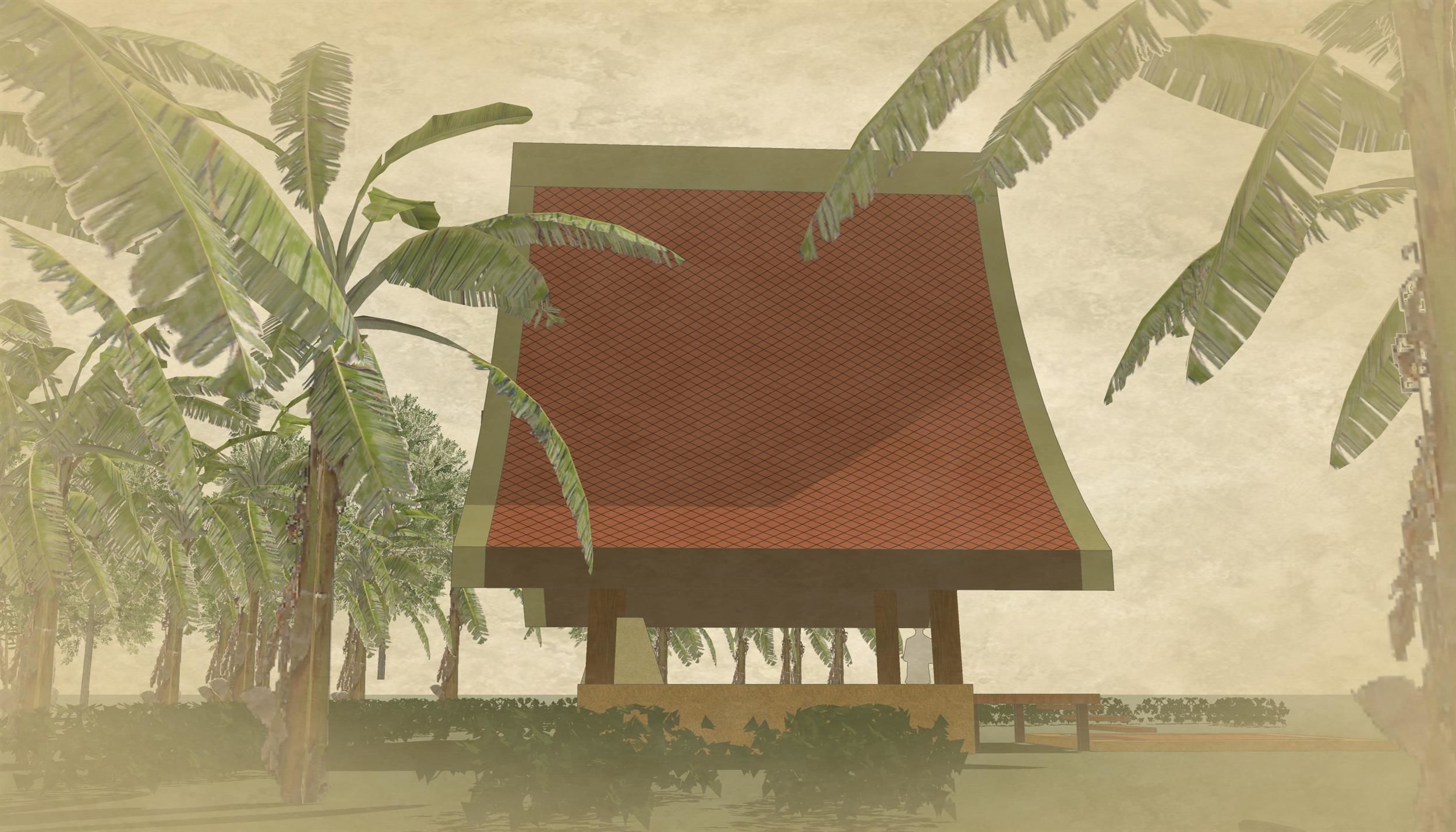 Tropical pavilion 3D model_4