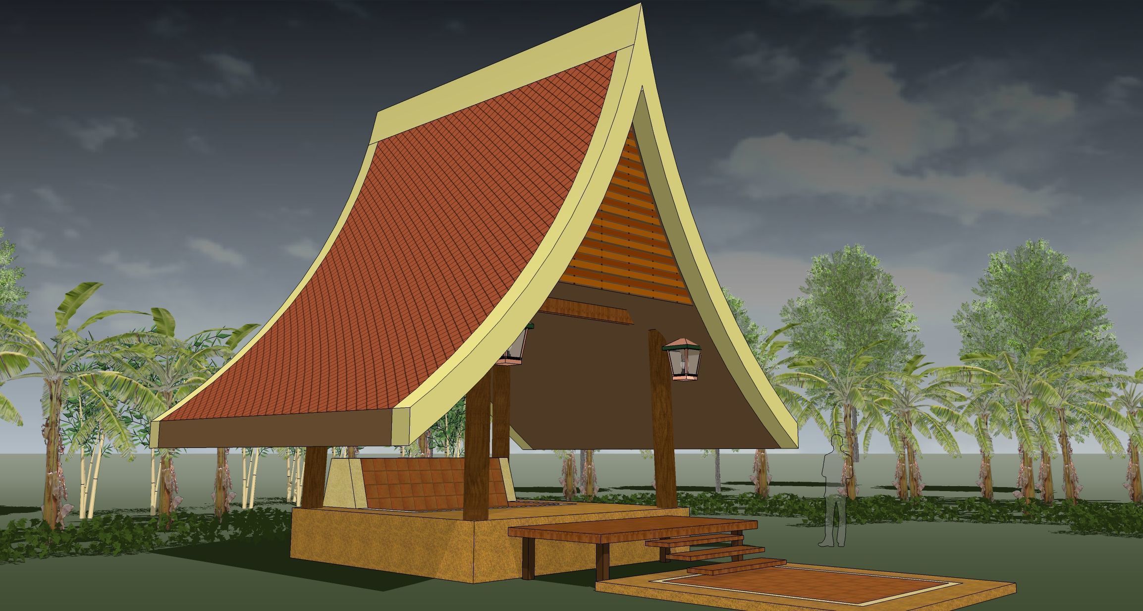Tropical pavilion 3D model_3