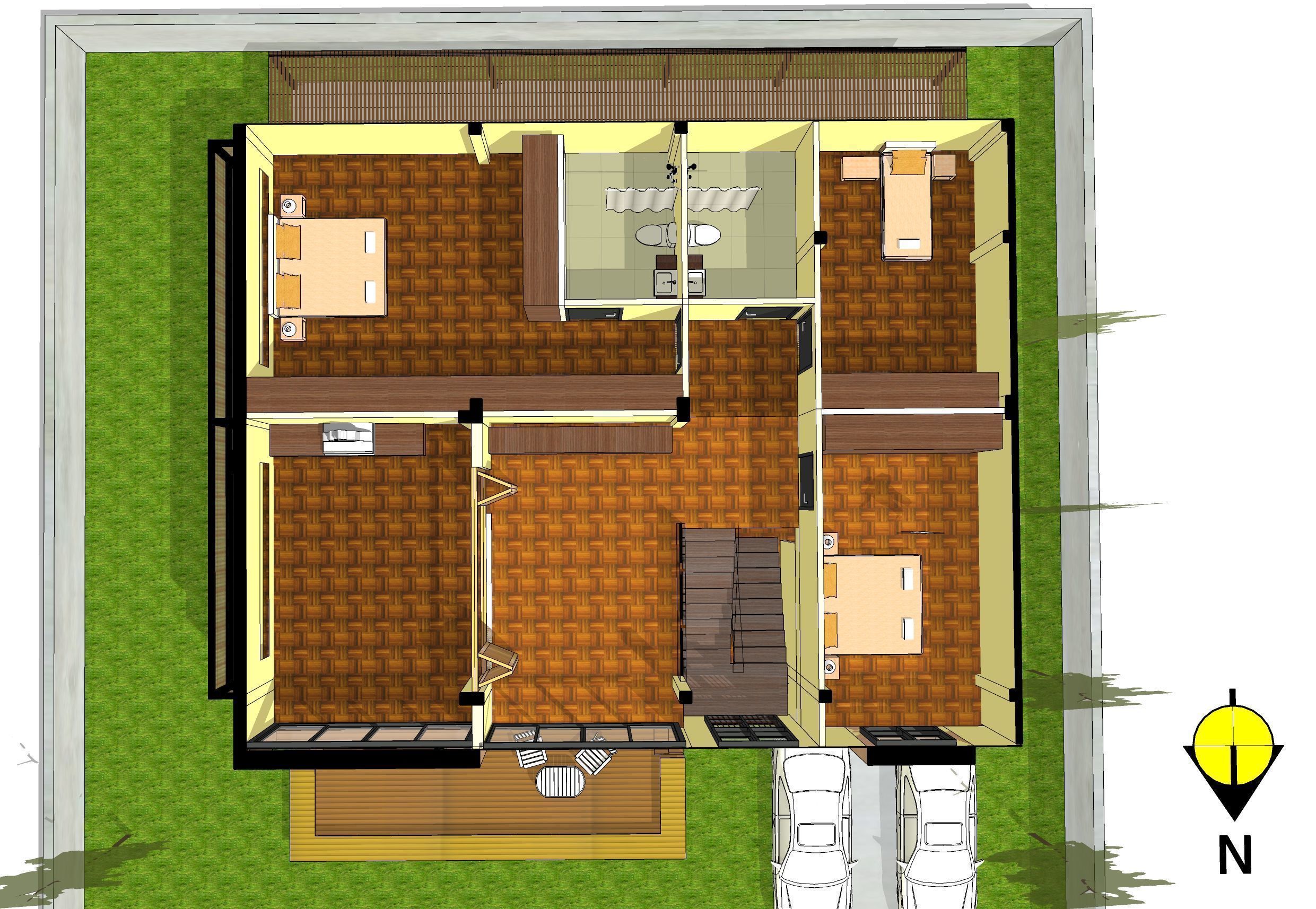 House with pool and garden 3D model_5