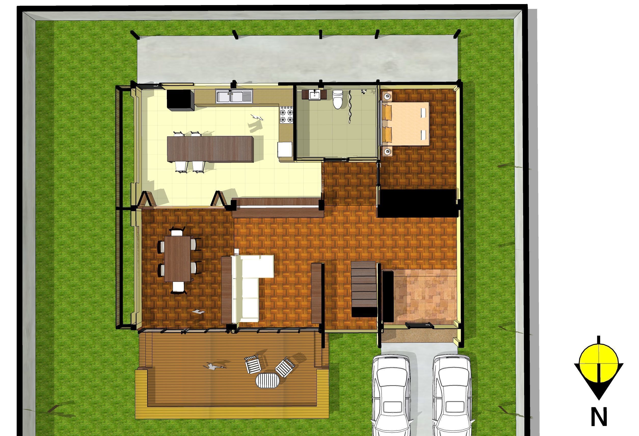 House with pool and garden 3D model_6