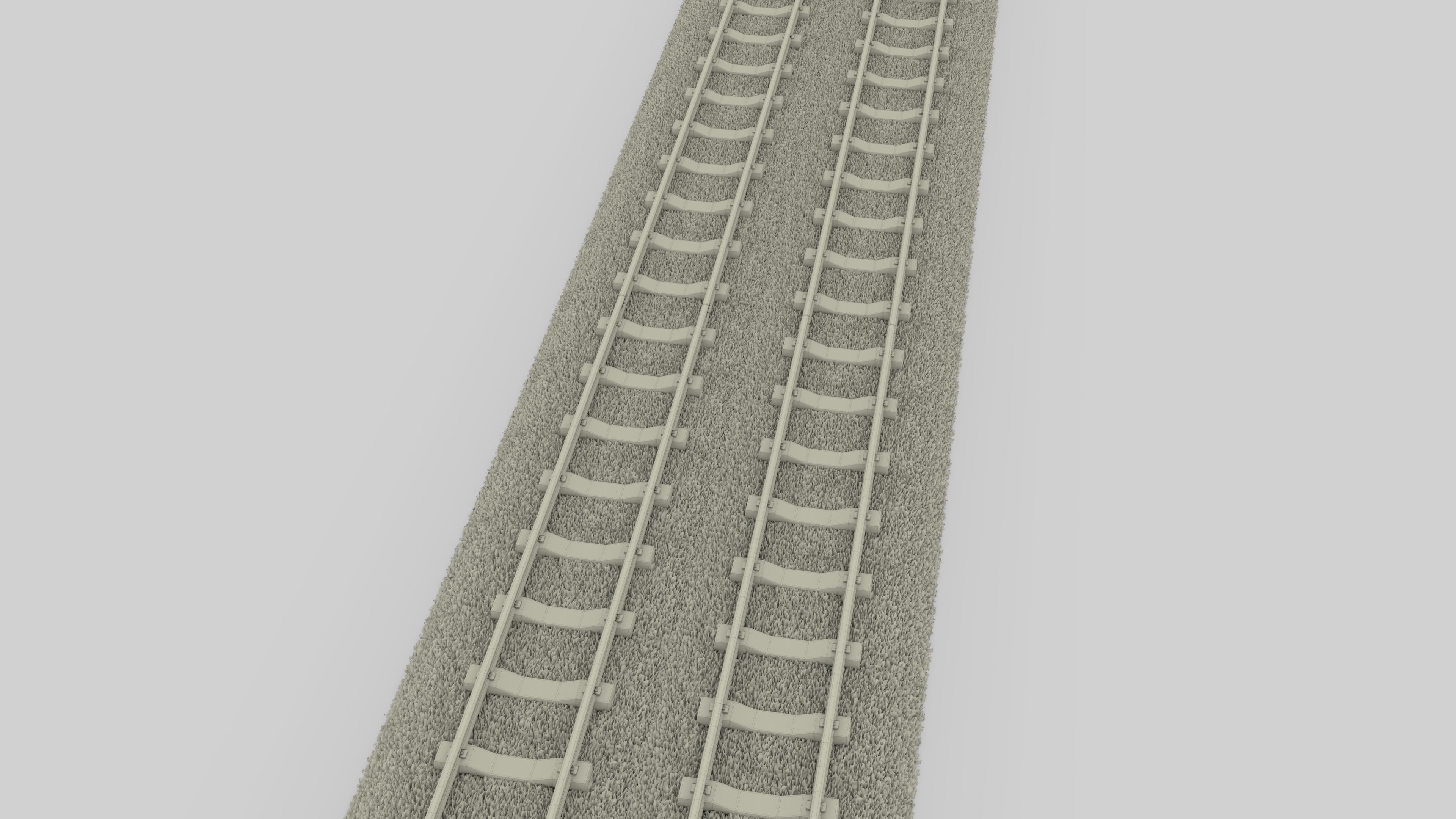 Train Track Double 3D model_6